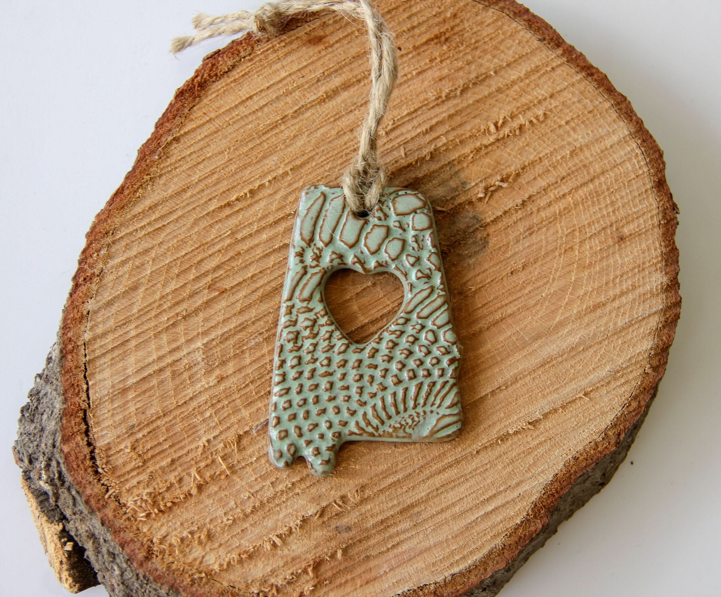 prodigalpottery Ceramic Heart of Dixie Alabama Ornament