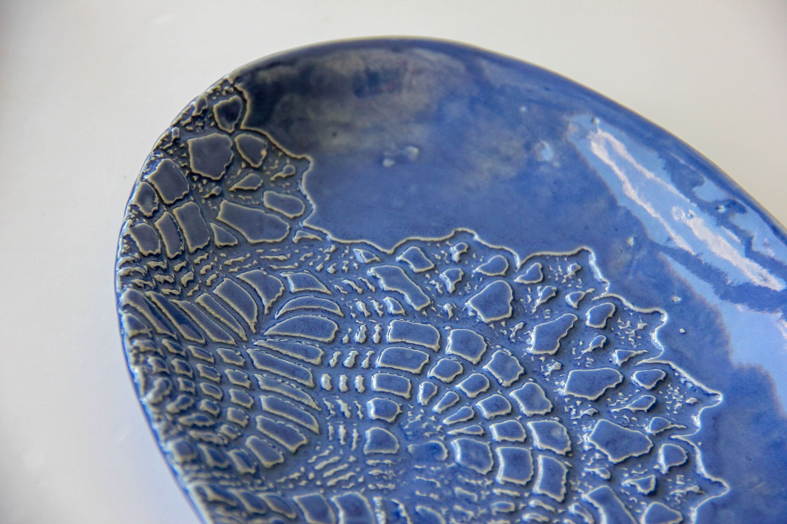 prodigalpottery Ceramic Blue Sapphire Ceramic Oval Platter