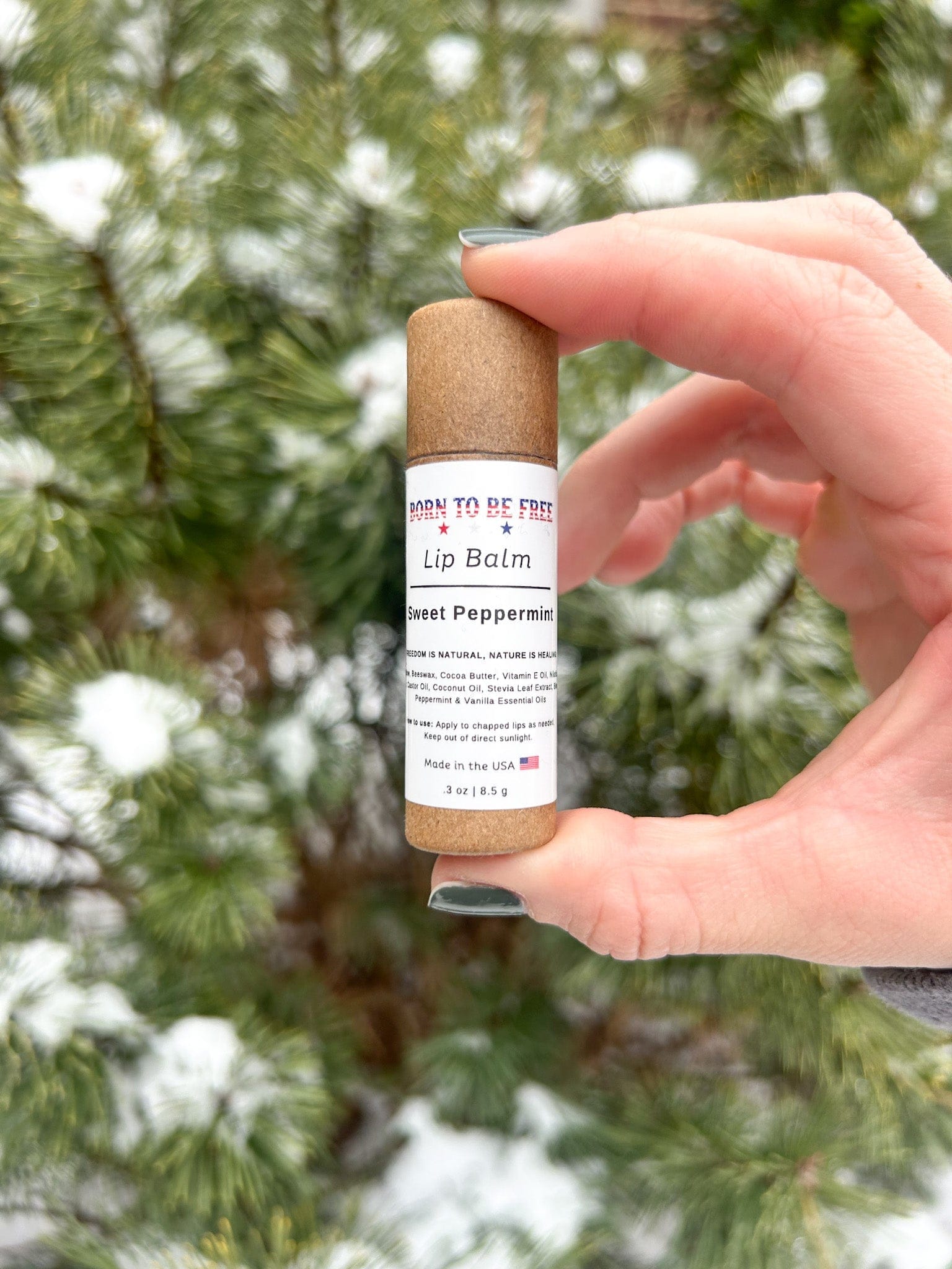 Born To Be Free Lip Balm Sweet Peppermint Lip Balm