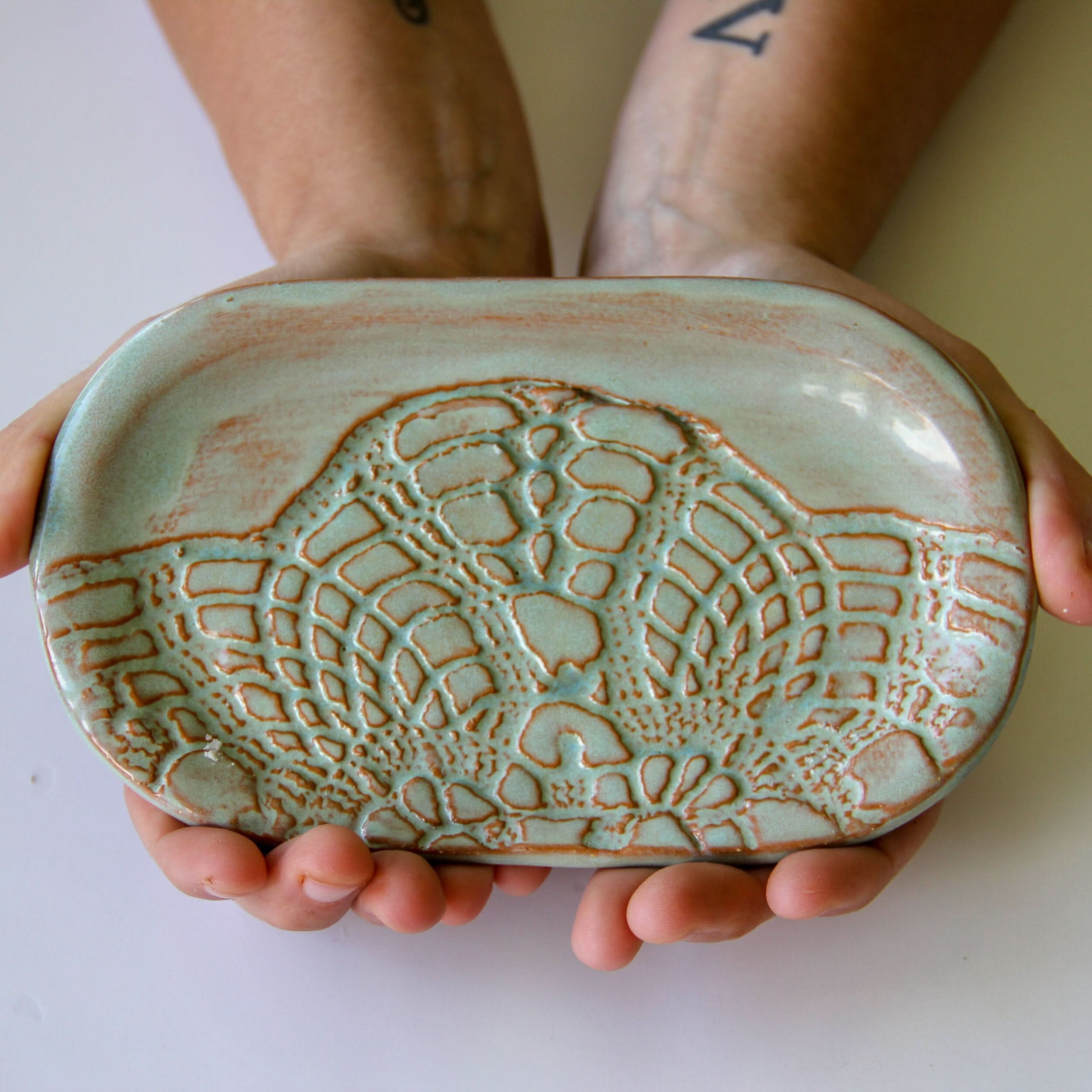 prodigalpottery Ceramic Sea Spray Ceramic Soap Dish