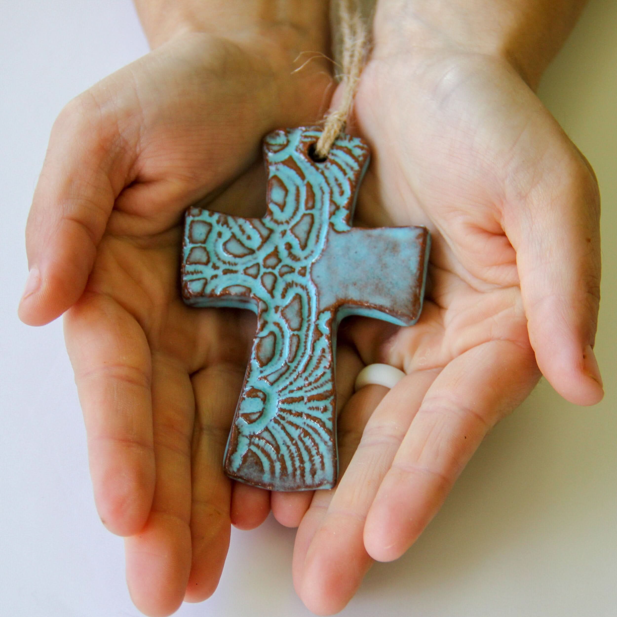 prodigalpottery Ceramic Flared Cross Ornament