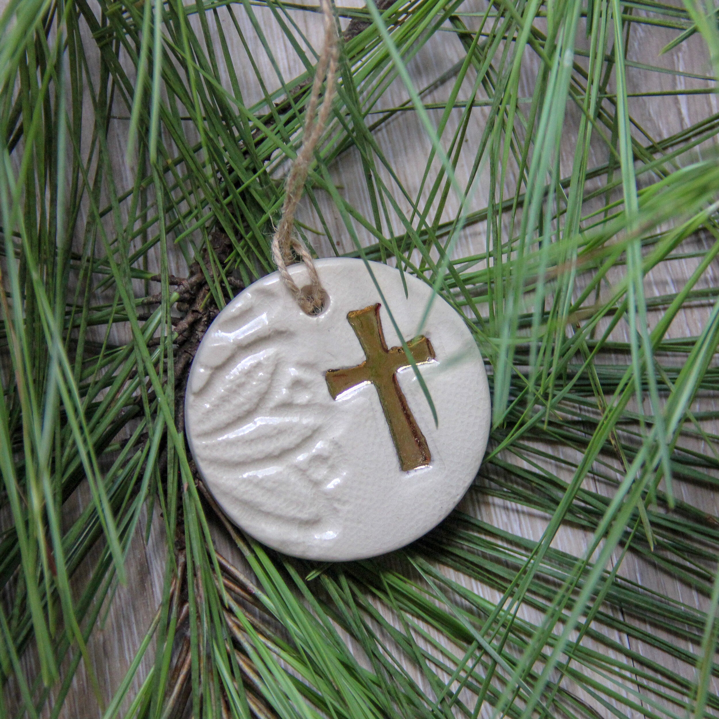 Gold Leaf Cross Ornament - My American Goods