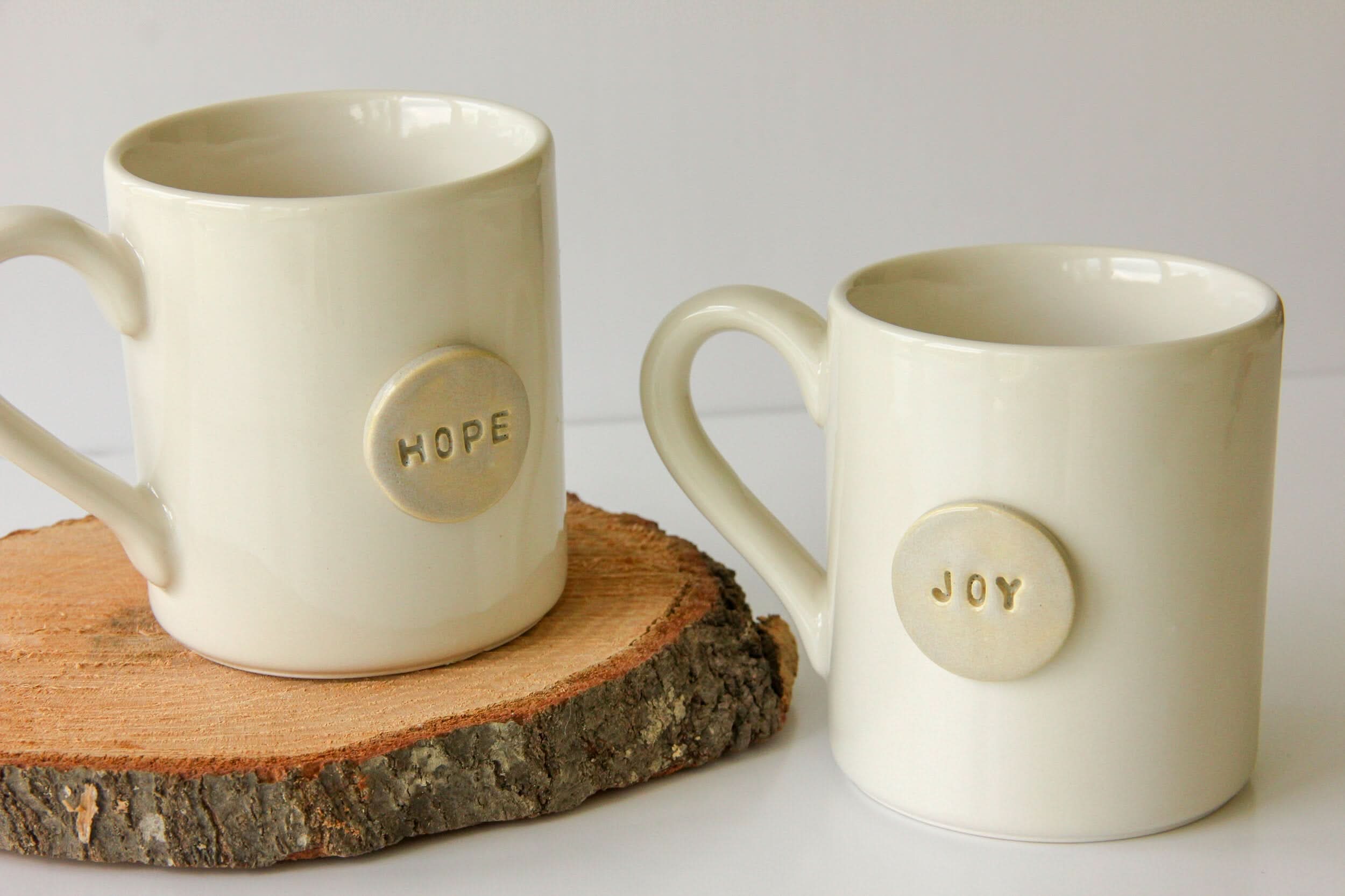 prodigalpottery Ceramic Hope and Joy Mugs
