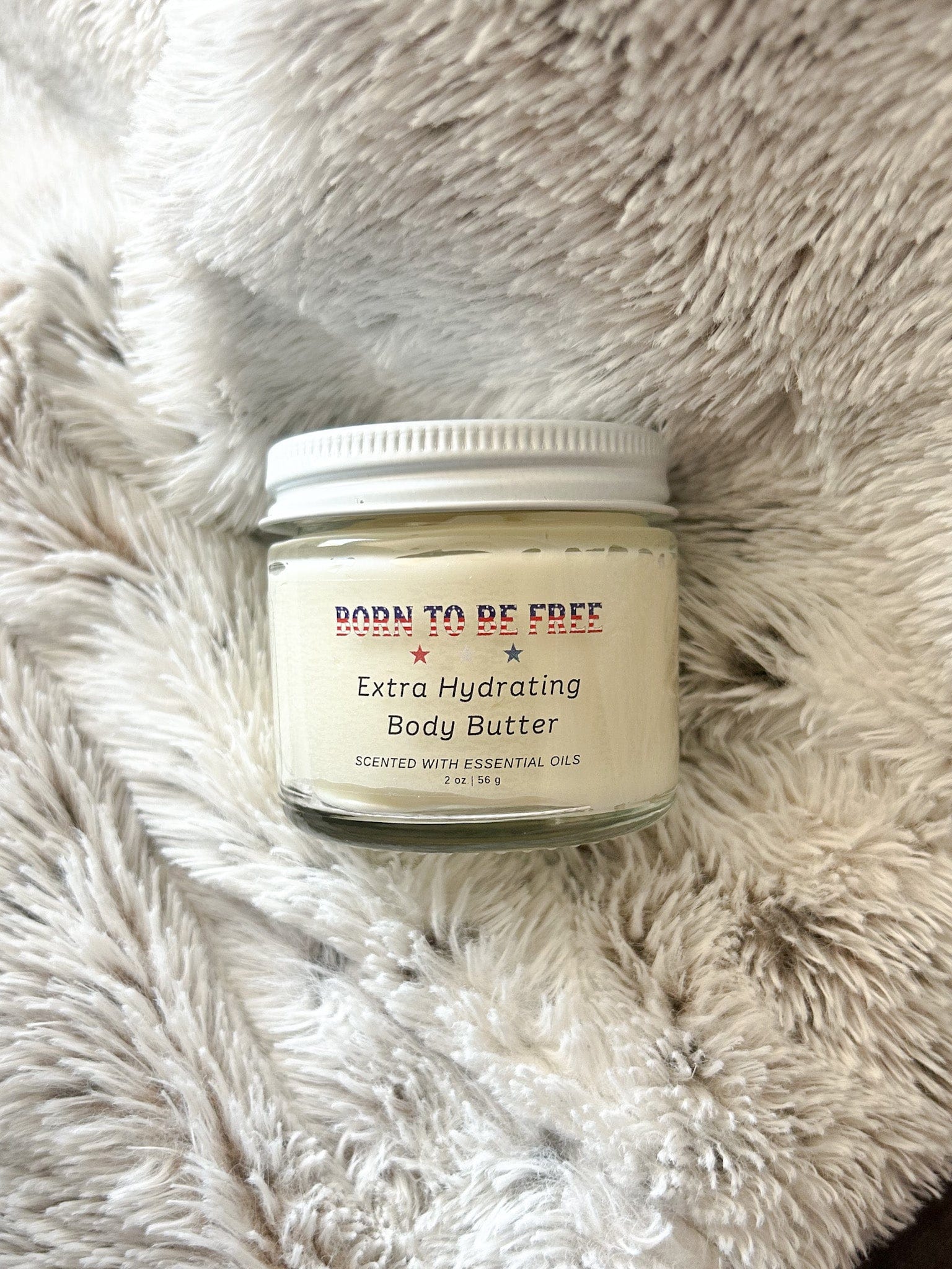 Born To Be Free Body Butter 2 oz Glass Jar Extra Hydrating Body Butter
