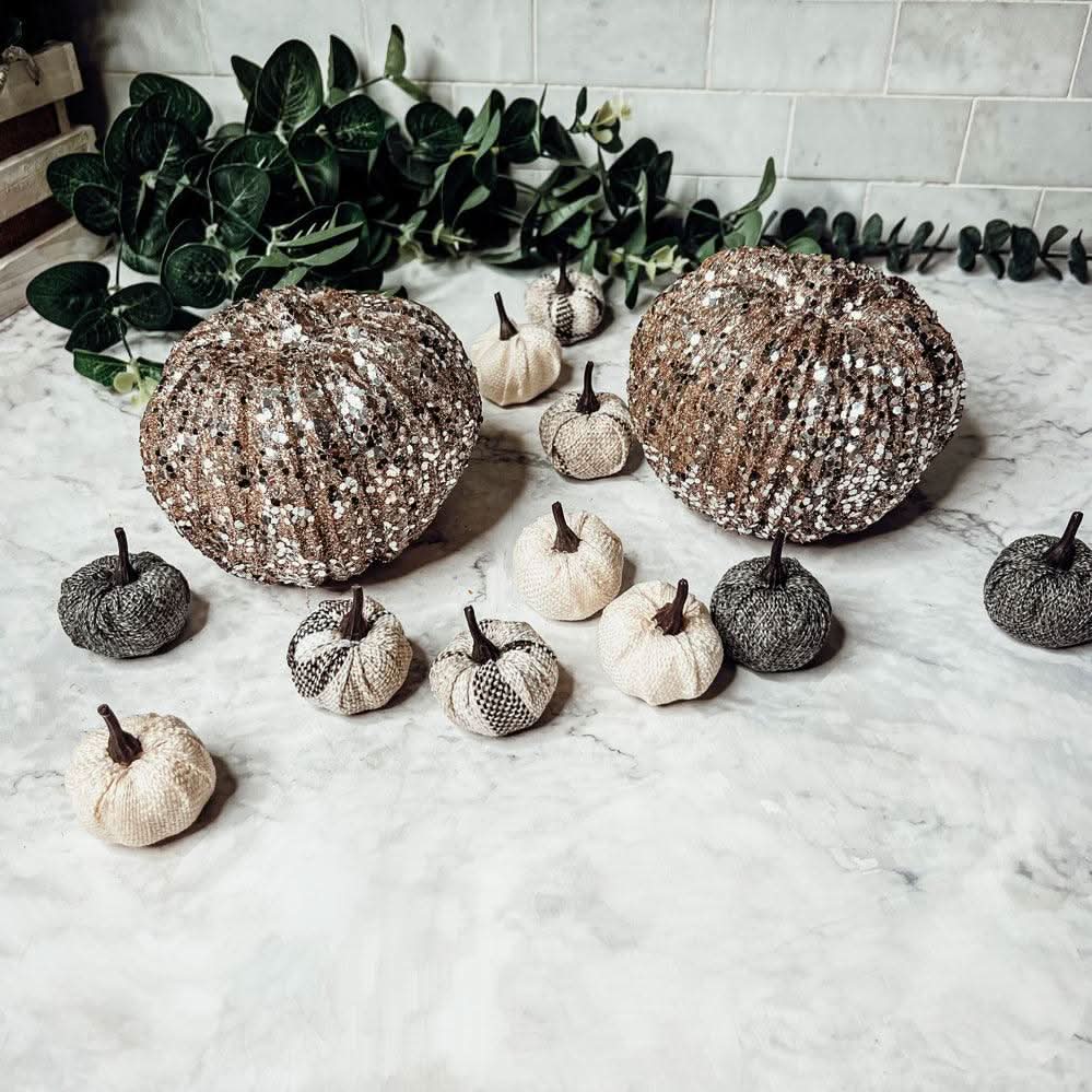 Glitter Sequin Pumpkin 4" - My American Goods