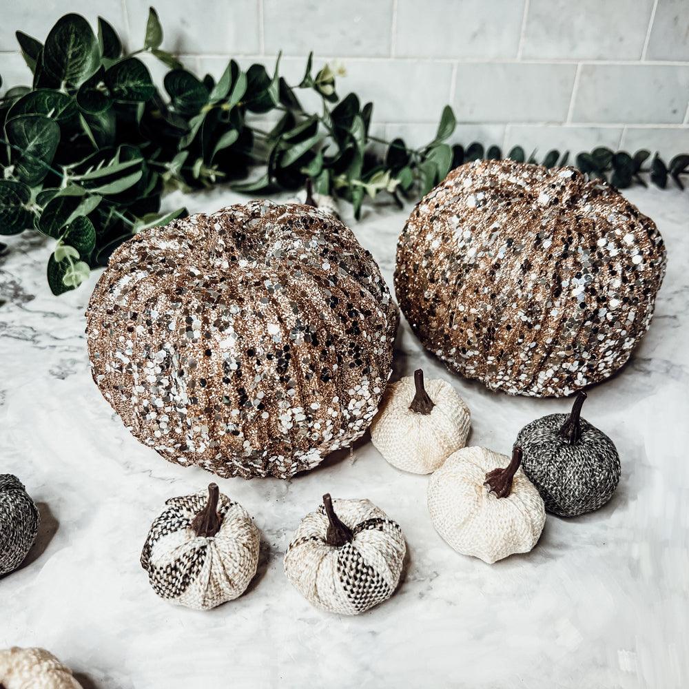 Glitter Sequin Pumpkin 4" - My American Goods
