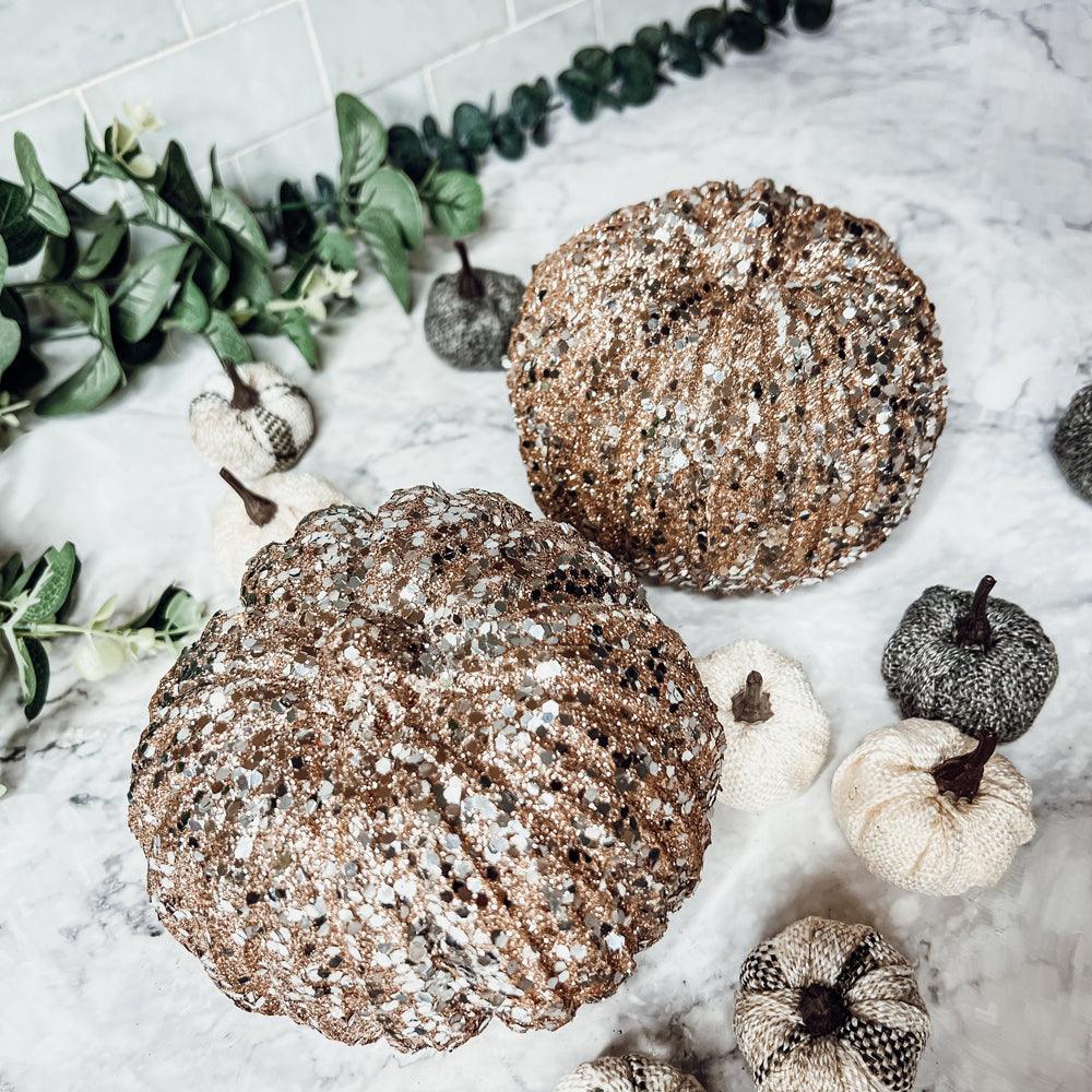 Glitter Sequin Pumpkin 4" - My American Goods