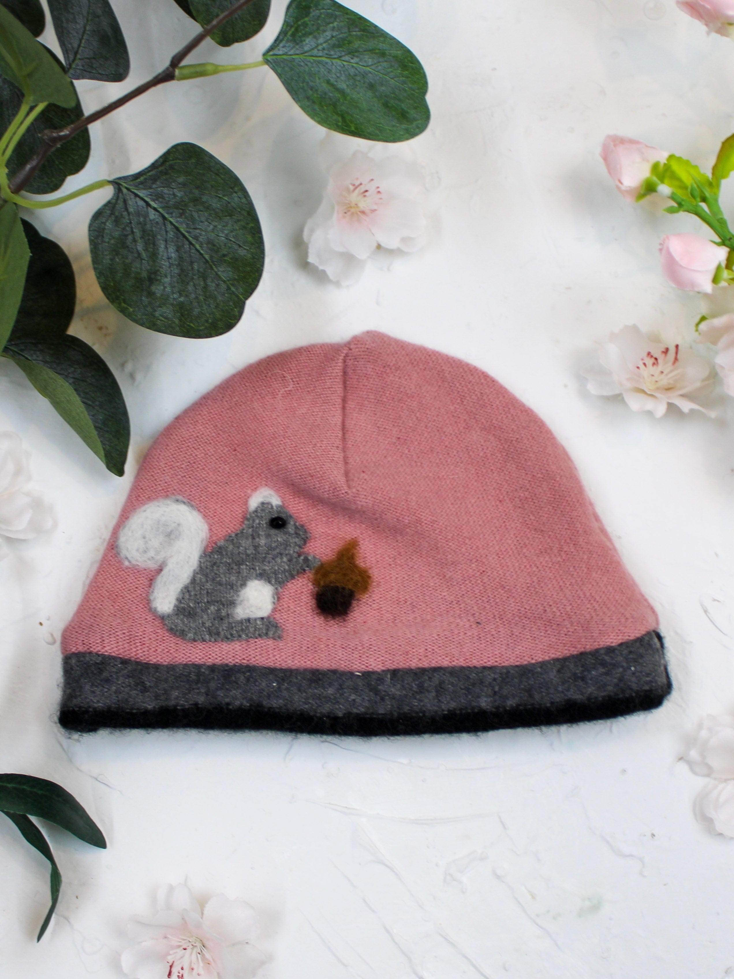 Ash & Rose hat Dusty Rose Squirrel Cashmere Hat - Baby