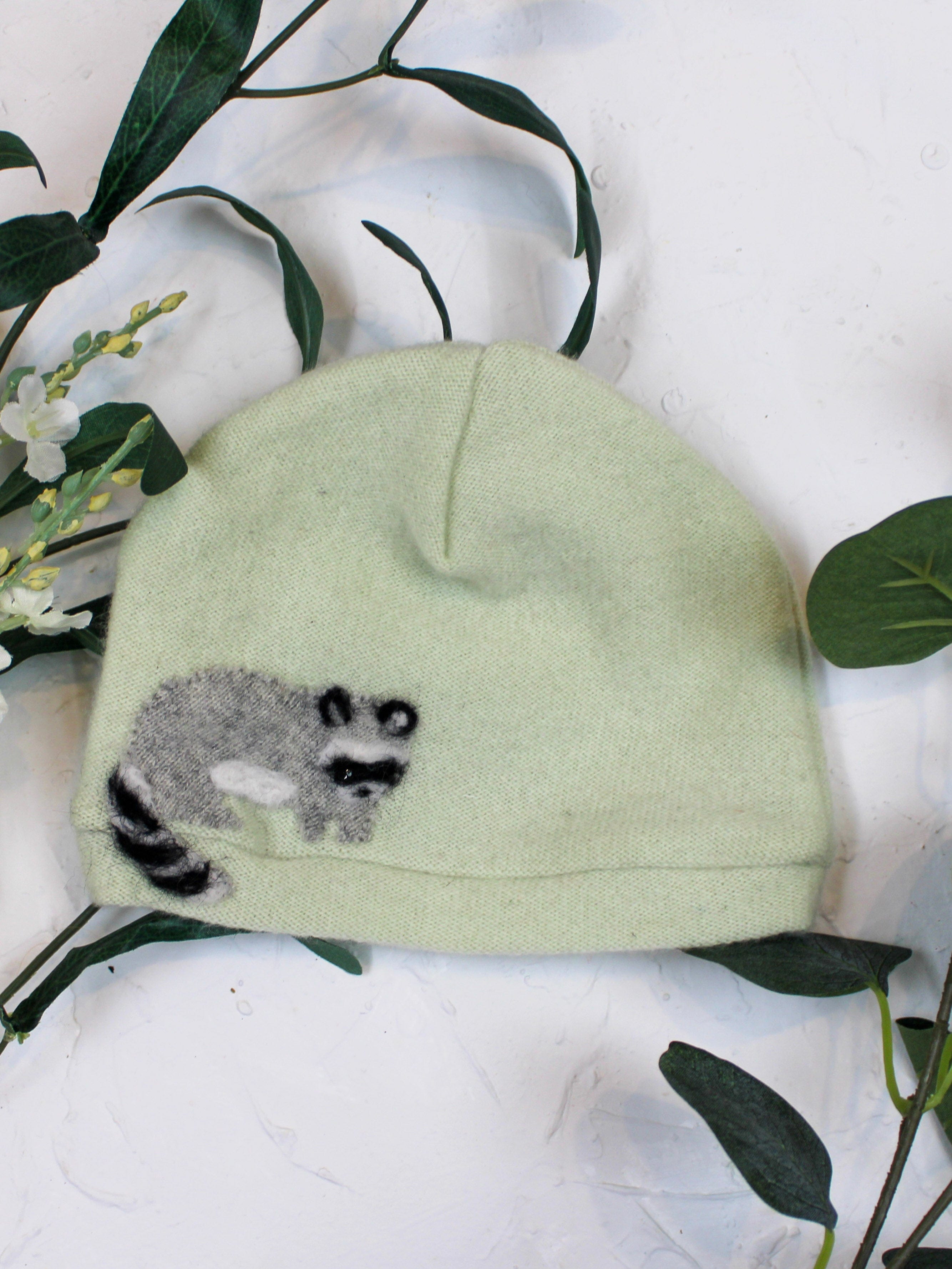 Ash & Rose hat Mint Raccoon Cashmere Hat - Baby