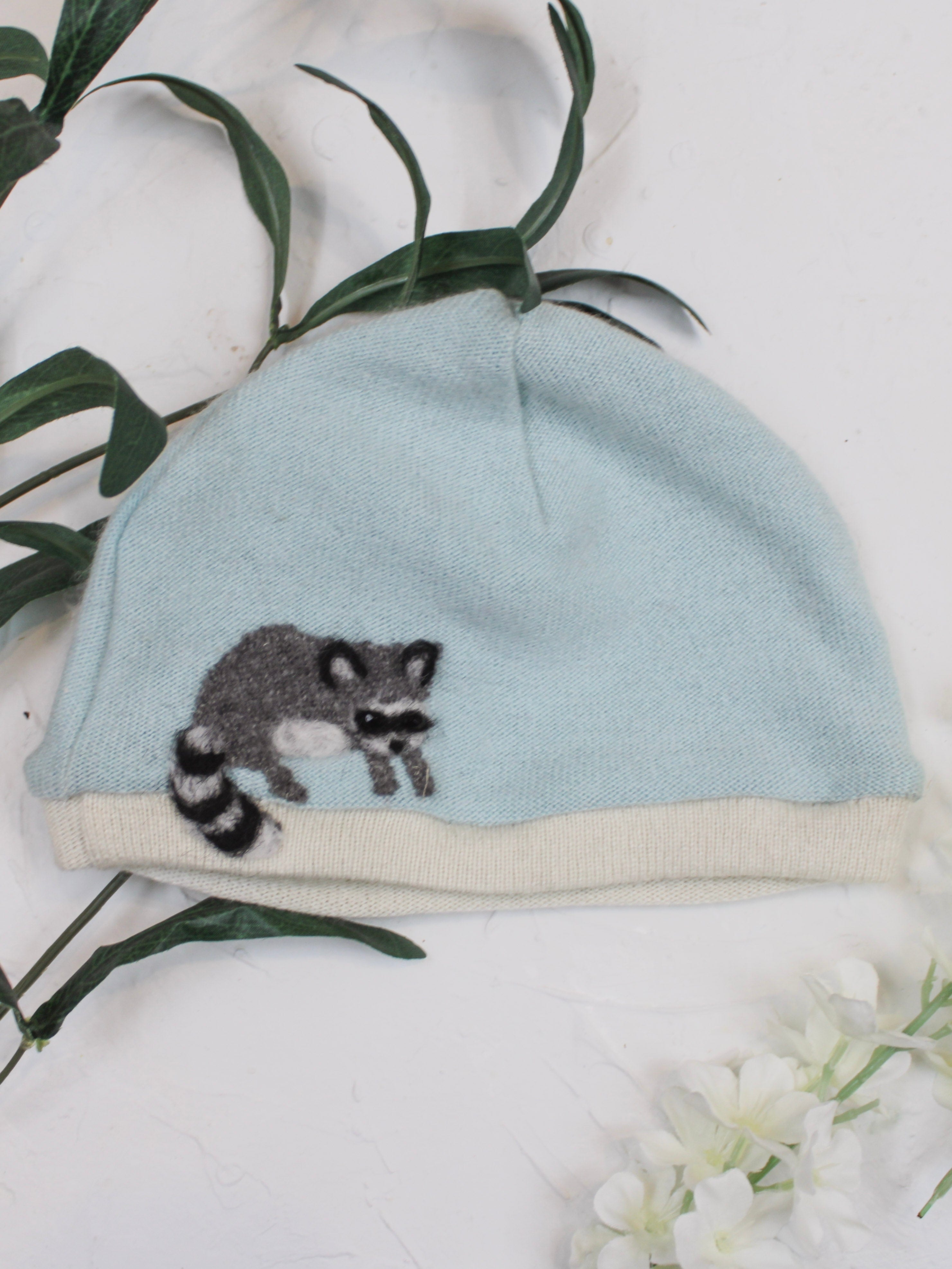 Ash & Rose hat Sky Raccoon Cashmere Hat - Baby