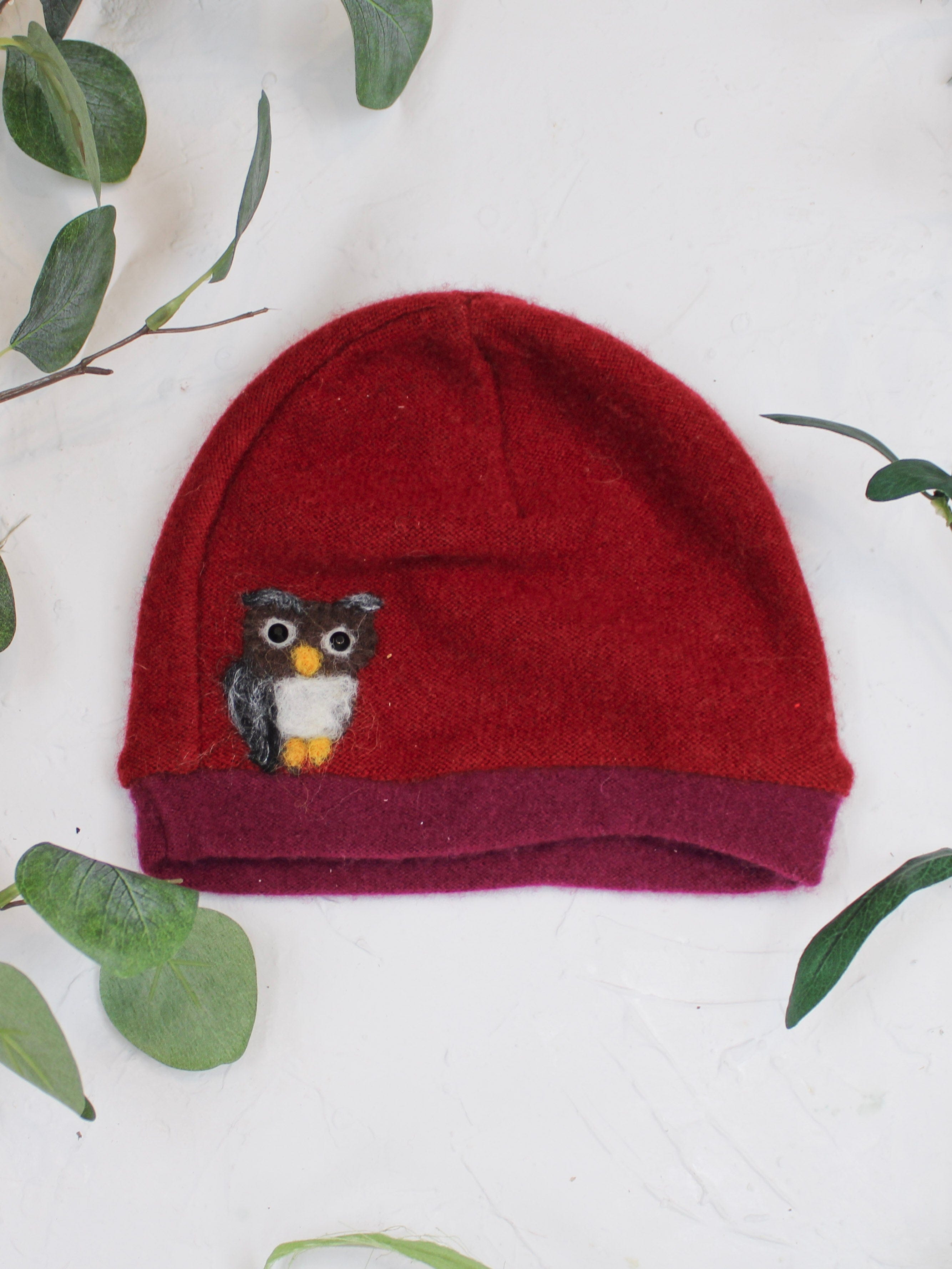 Ash & Rose hat Plum Owl Cashmere Hat - Toddler