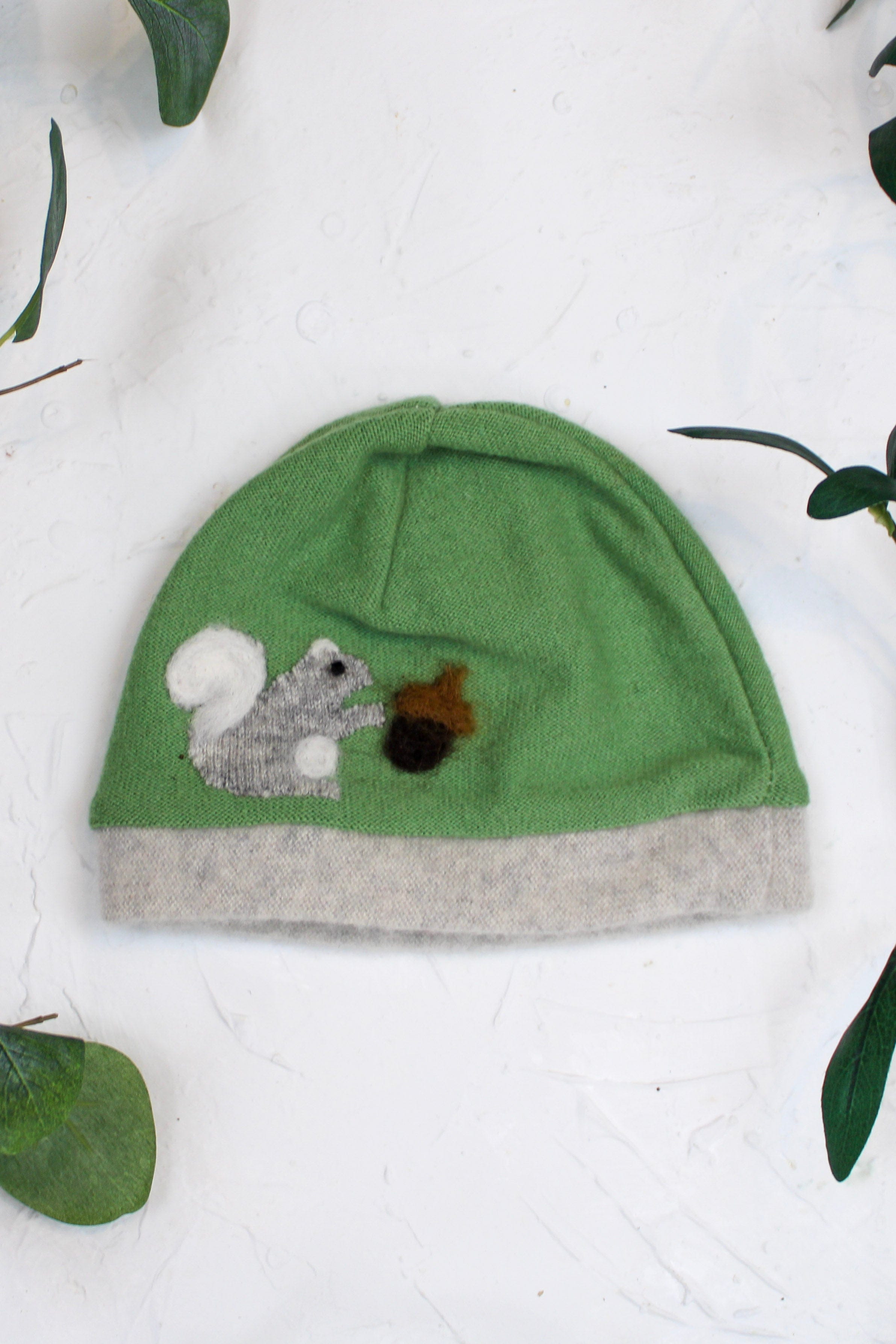 Ash & Rose hat Green Squirrel Cashmere Hat - Baby
