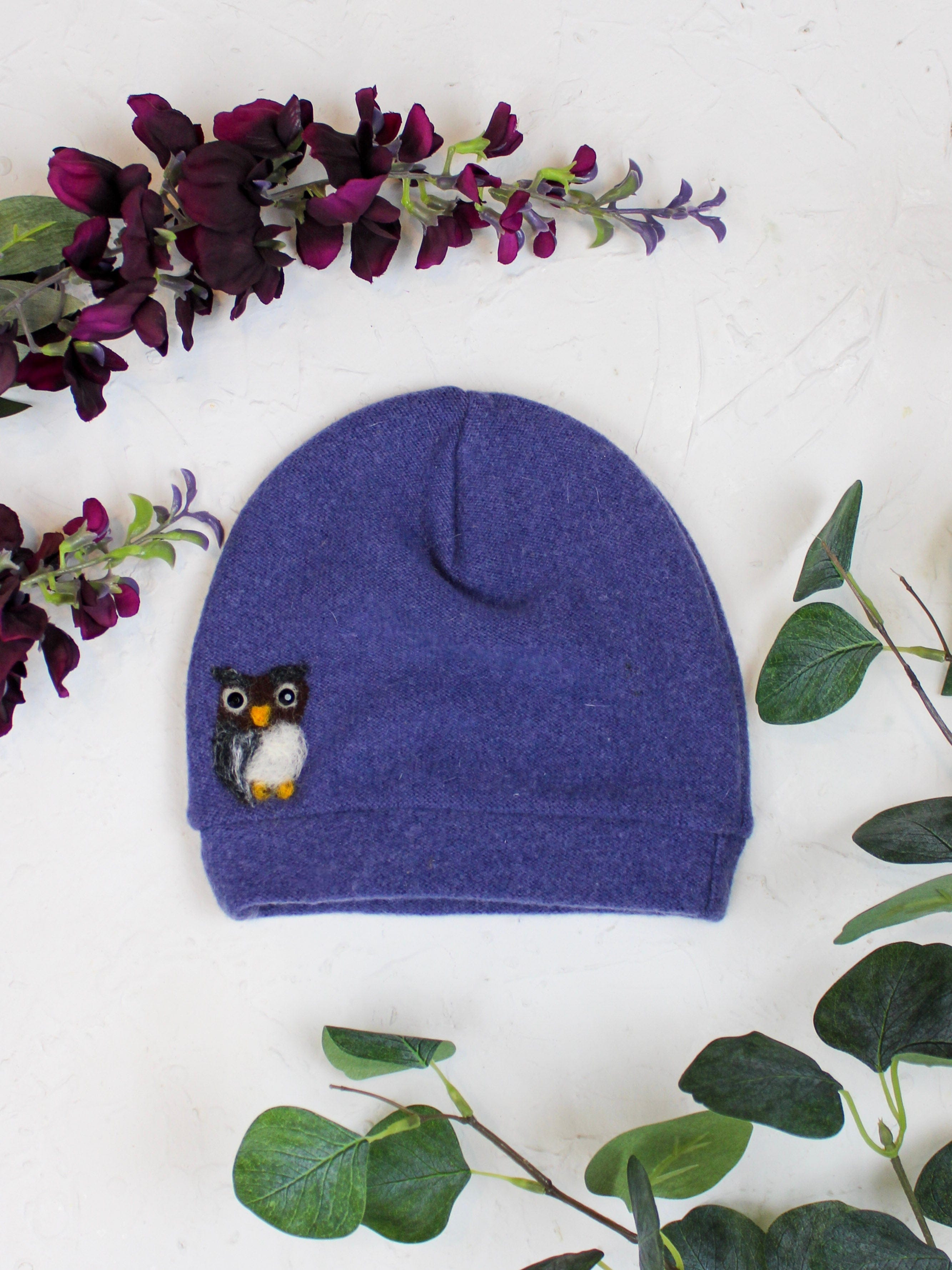 Ash & Rose hat Violet Owl Cashmere Hat - Child