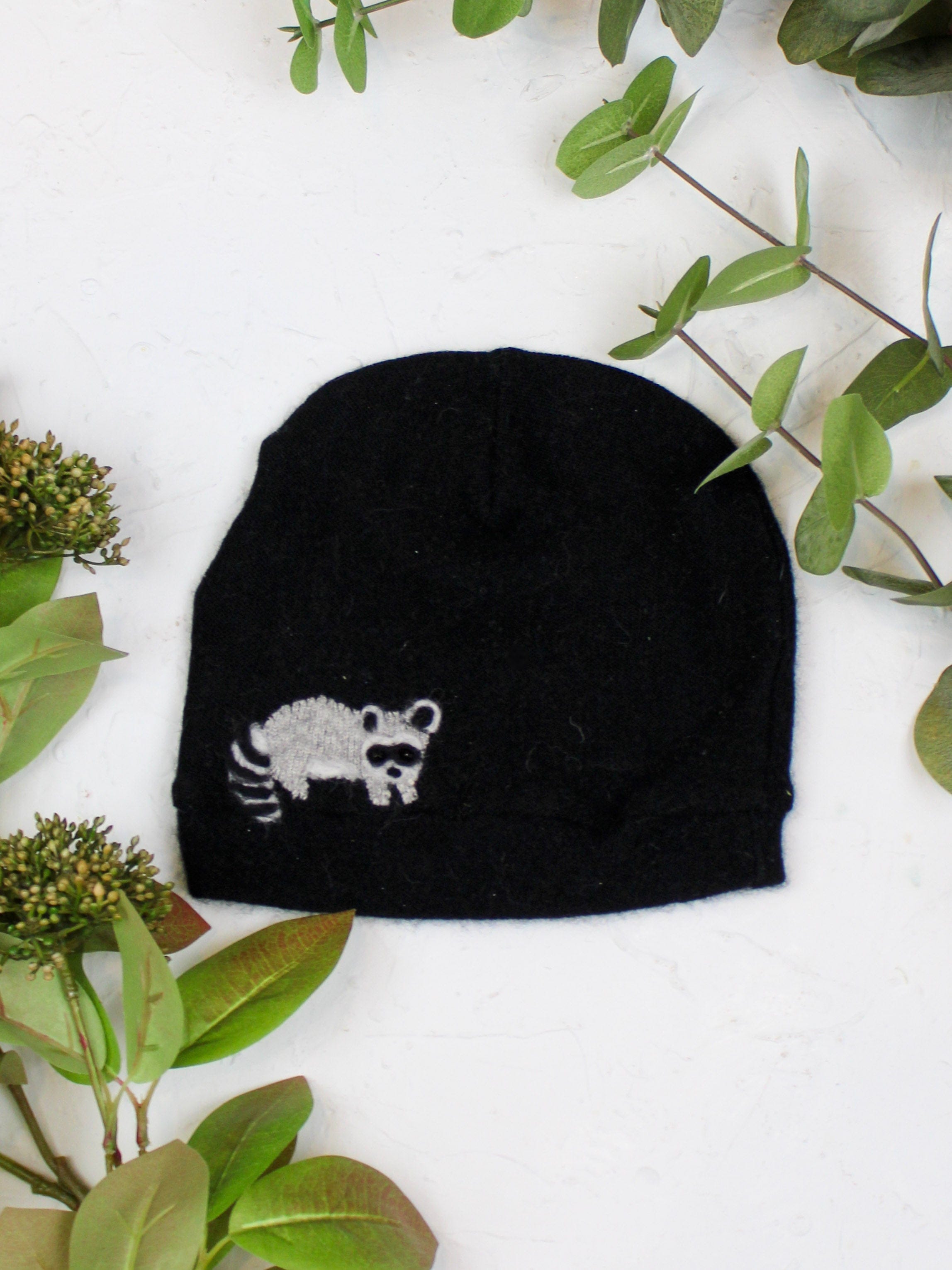 Ash & Rose hat Black Raccoon Cashmere Hat - Child