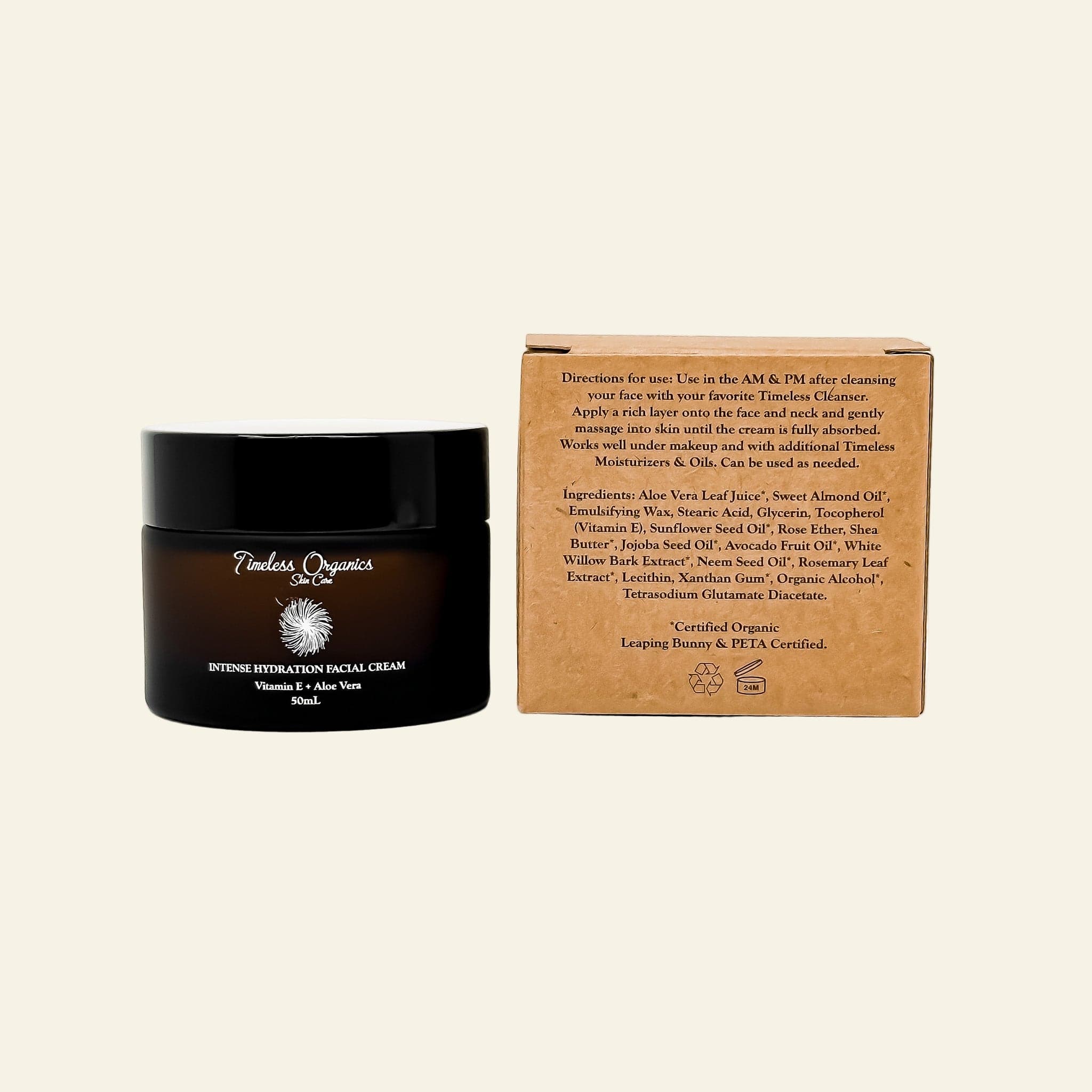 Timeless Organics Skin Care Intense Hydration + Vitamin E Facial Cream