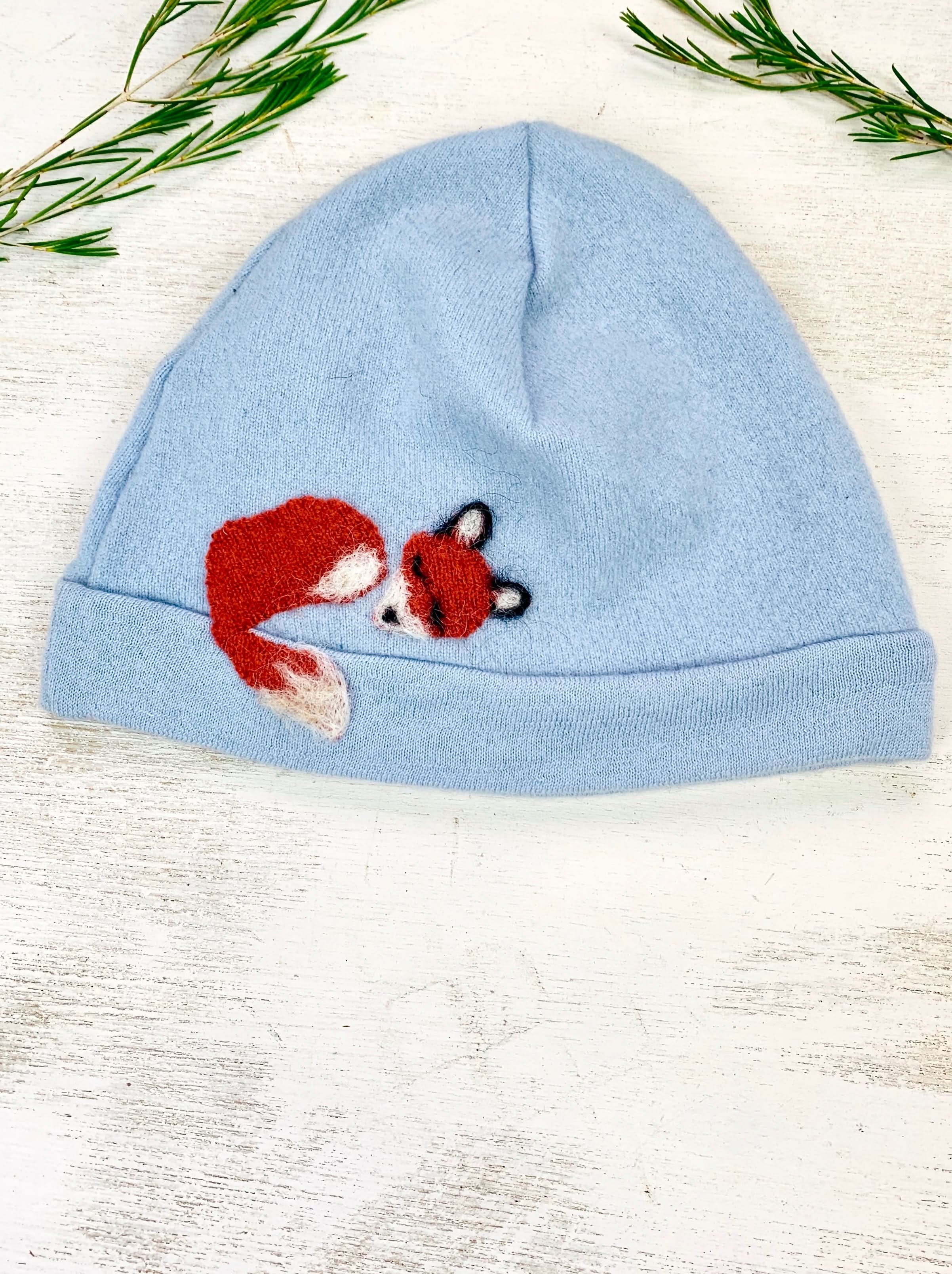 Sleeping Fox Cashmere Hat - Child - My American Goods