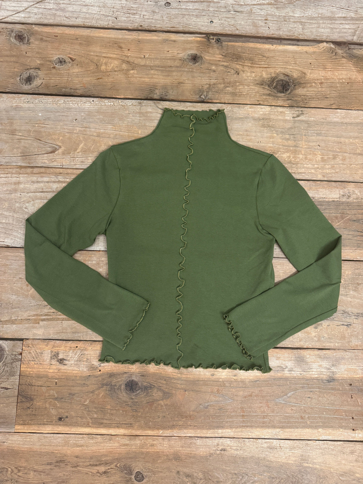 Field Day Top Wavy top in Olive Knit