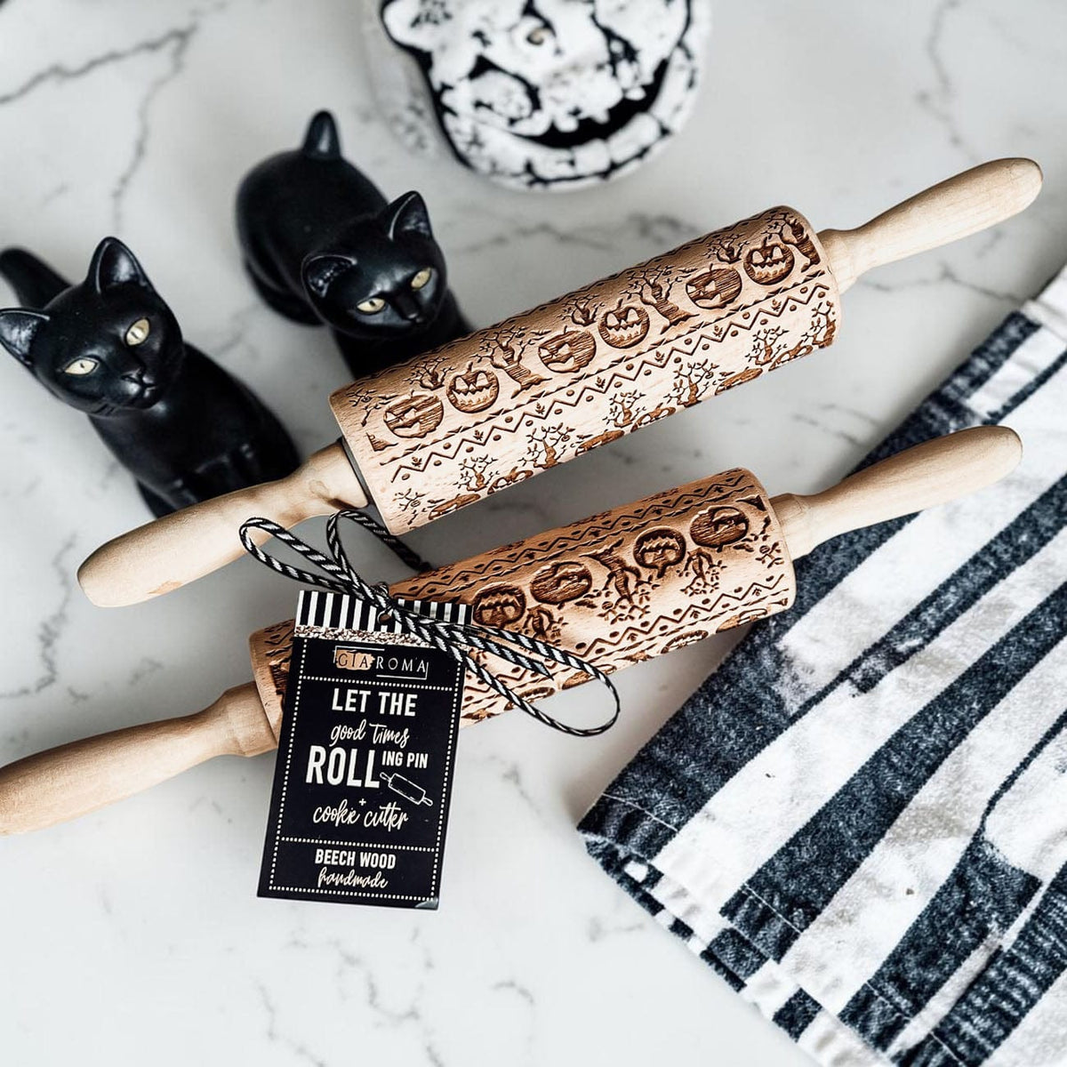 Gia Roma Rolling Pin, Kitchen Tools Halloween Rolling Pin Set