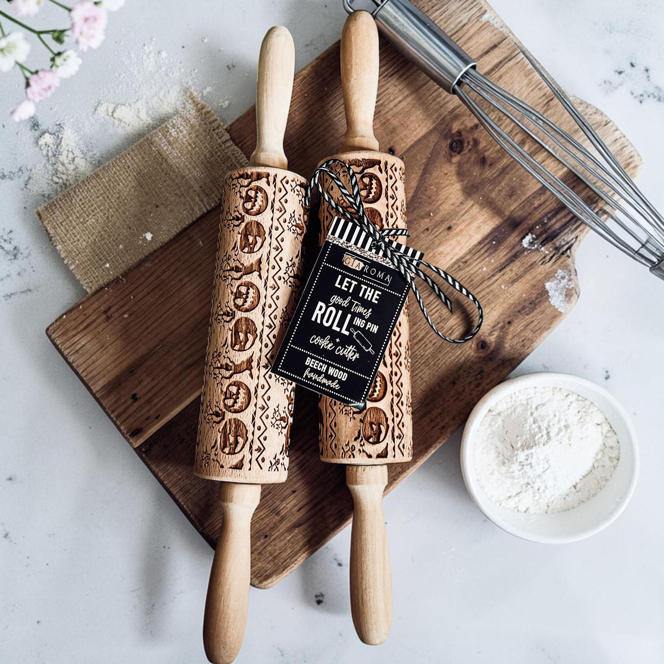 Gia Roma Rolling Pin, Kitchen Tools Halloween Rolling Pin Set