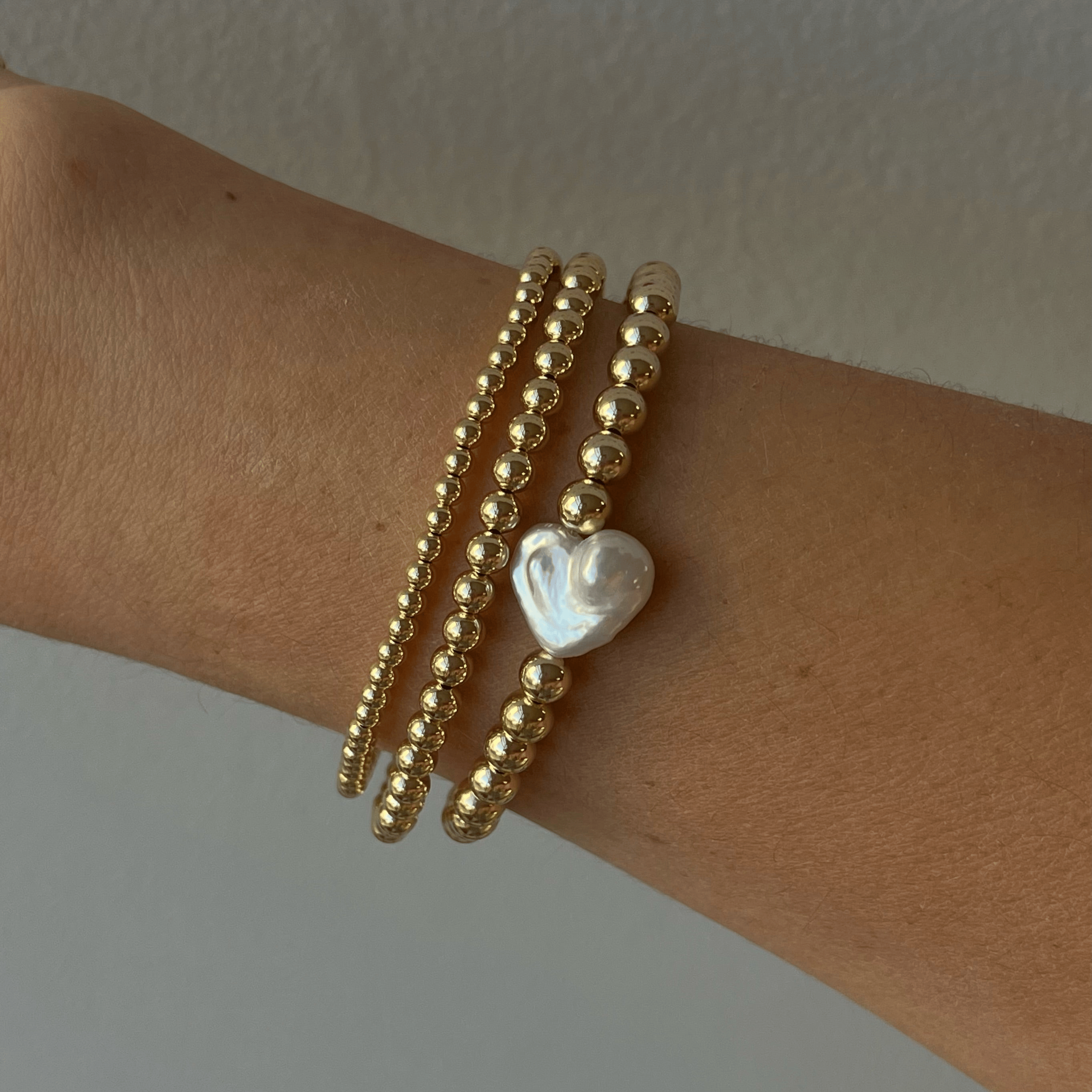 Cuffed by Nano LLC Pearl Heart Juno Bracelet Triple Stack