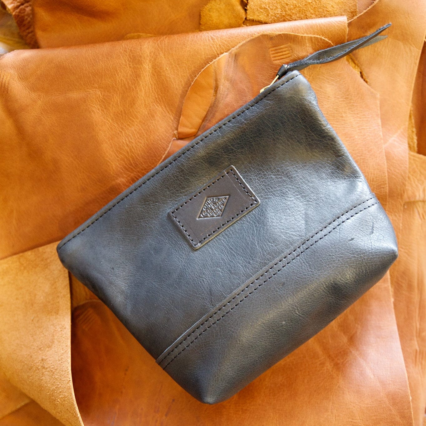 The Local Branch Leather Toiletry Bag Black Apothecary Bag