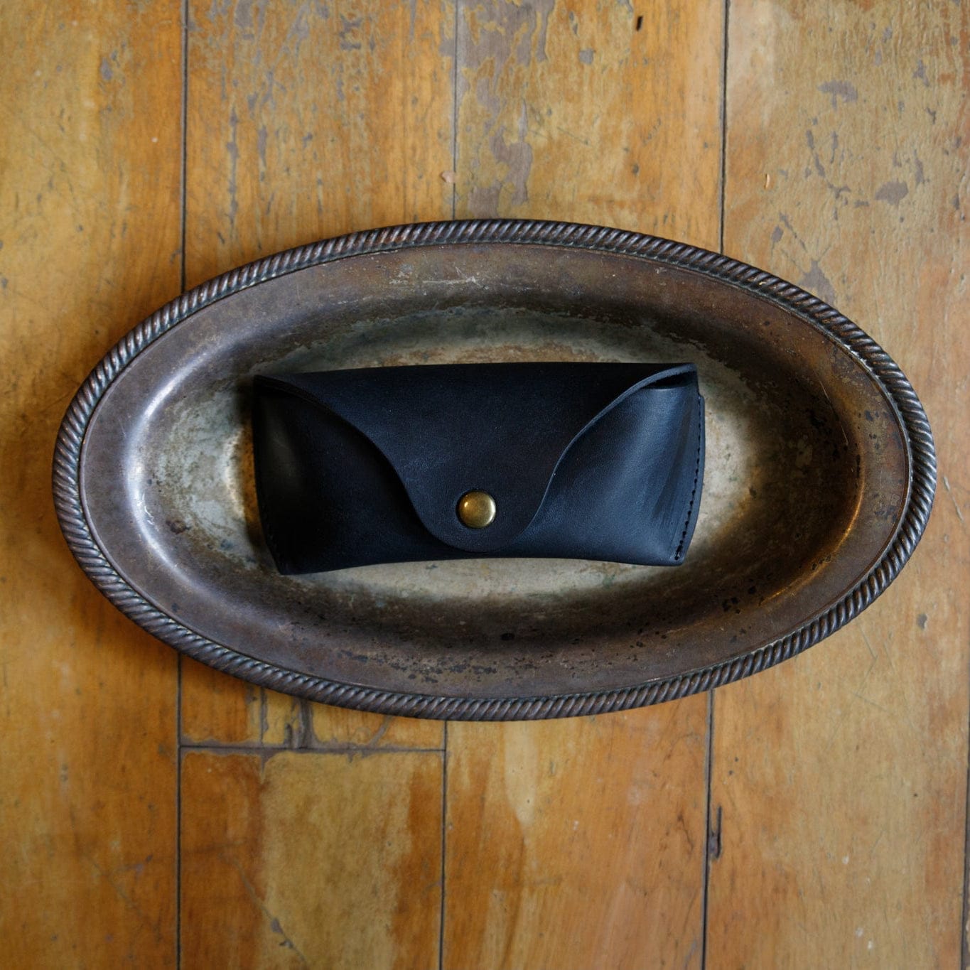 The Local Branch Leather Black Leather Glasses Case - USA Made
