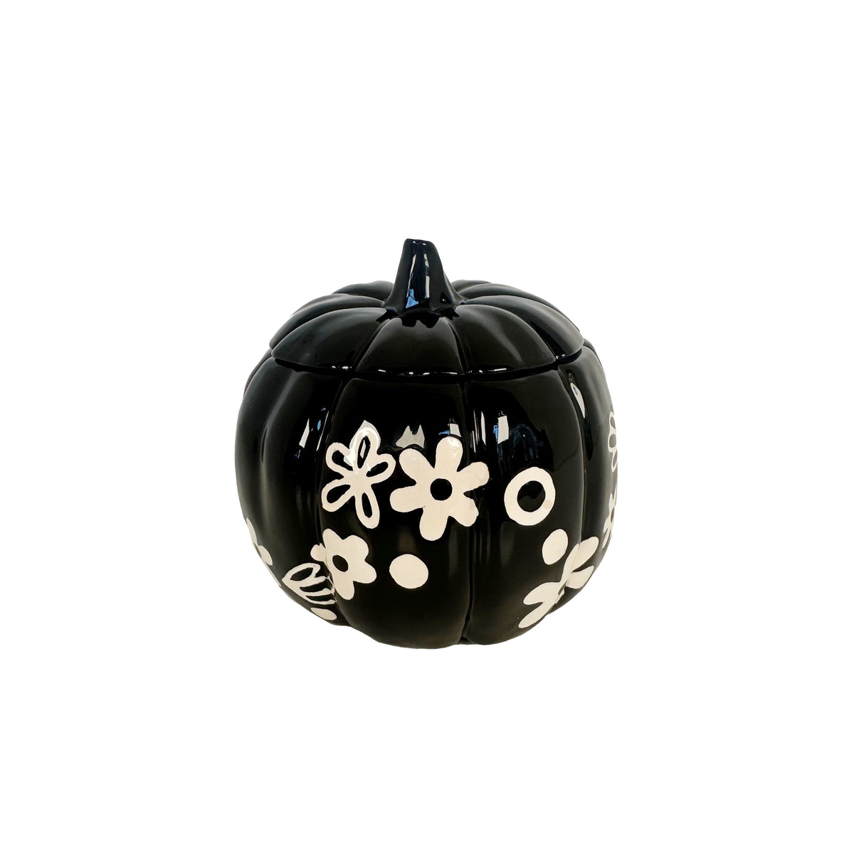 Crazy Daisy Pumpkin Jars in Black