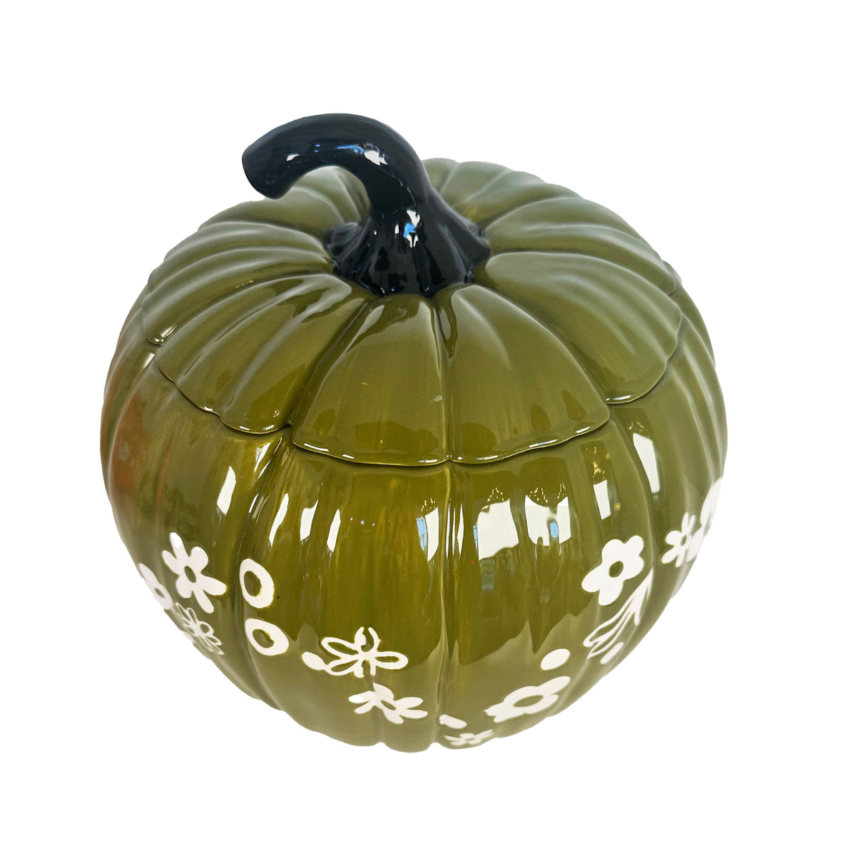 Crazy Daisy Pumpkin Jars in Martini Green