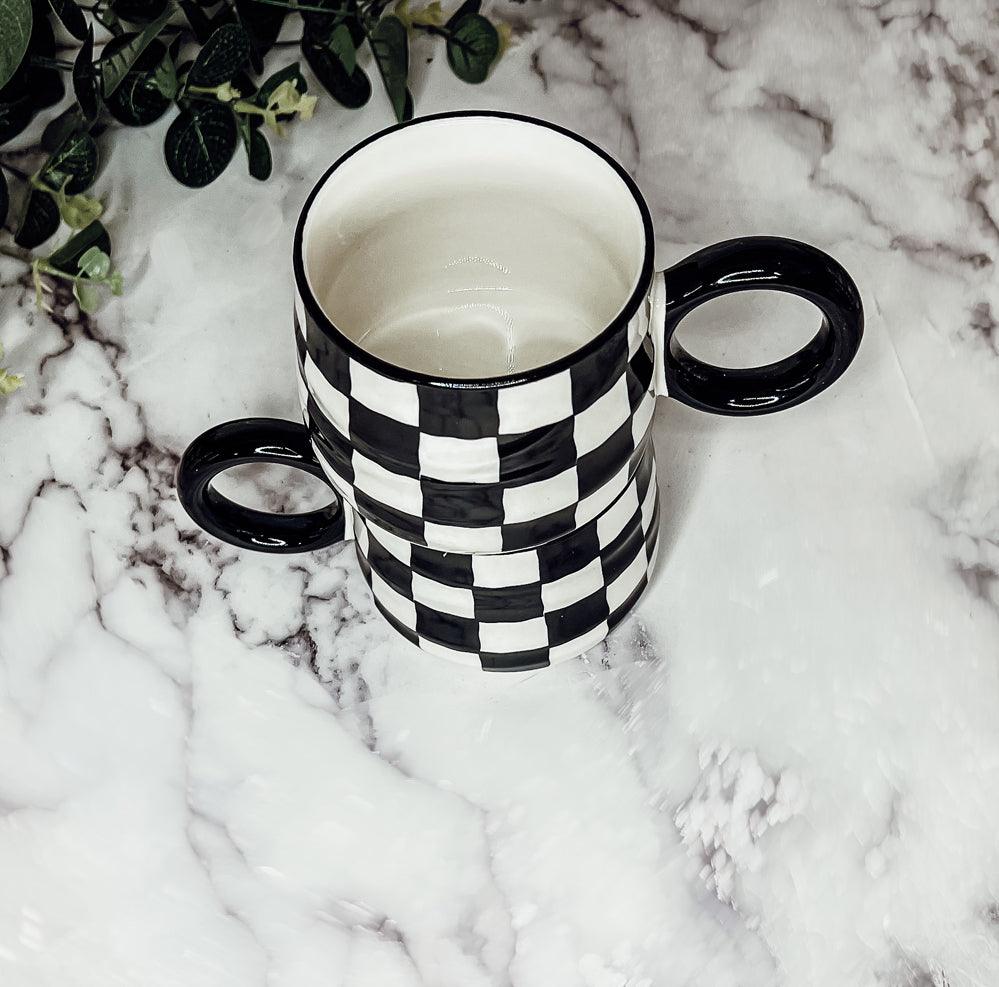 BW Checkered Mug - My American Goods