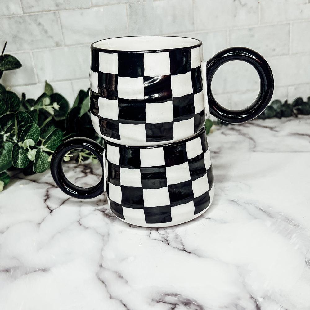 BW Checkered Mug - My American Goods