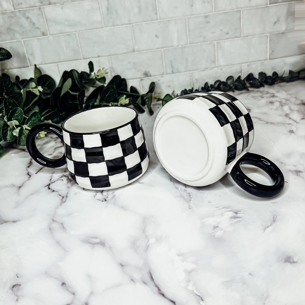 BW Checkered Mug - My American Goods