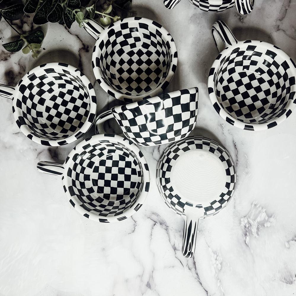 Small BW Checkered Mug - My American Goods