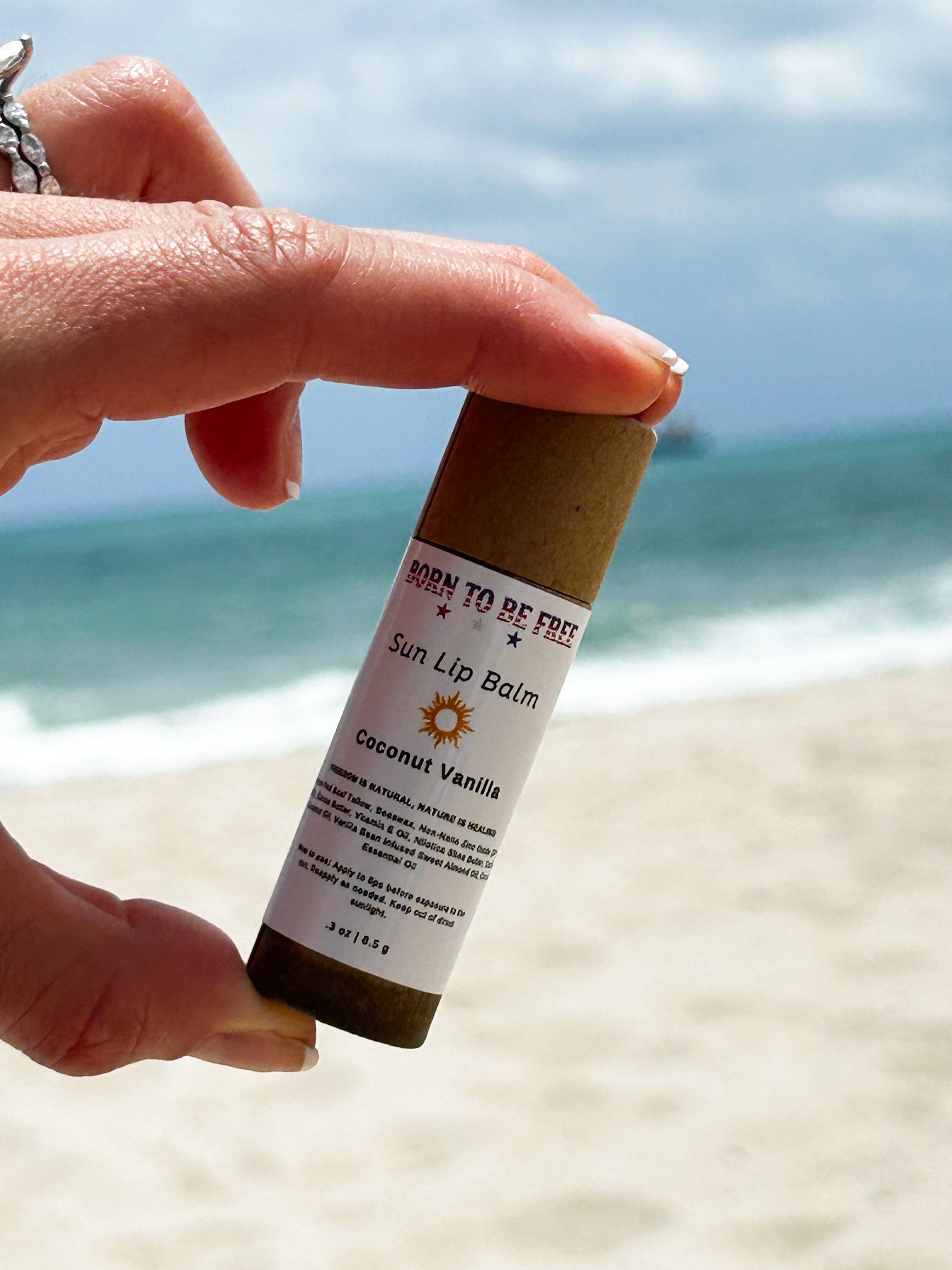 Born To Be Free Lip Balm .3 oz Kraft Push Up Tube Sun Lip Balm