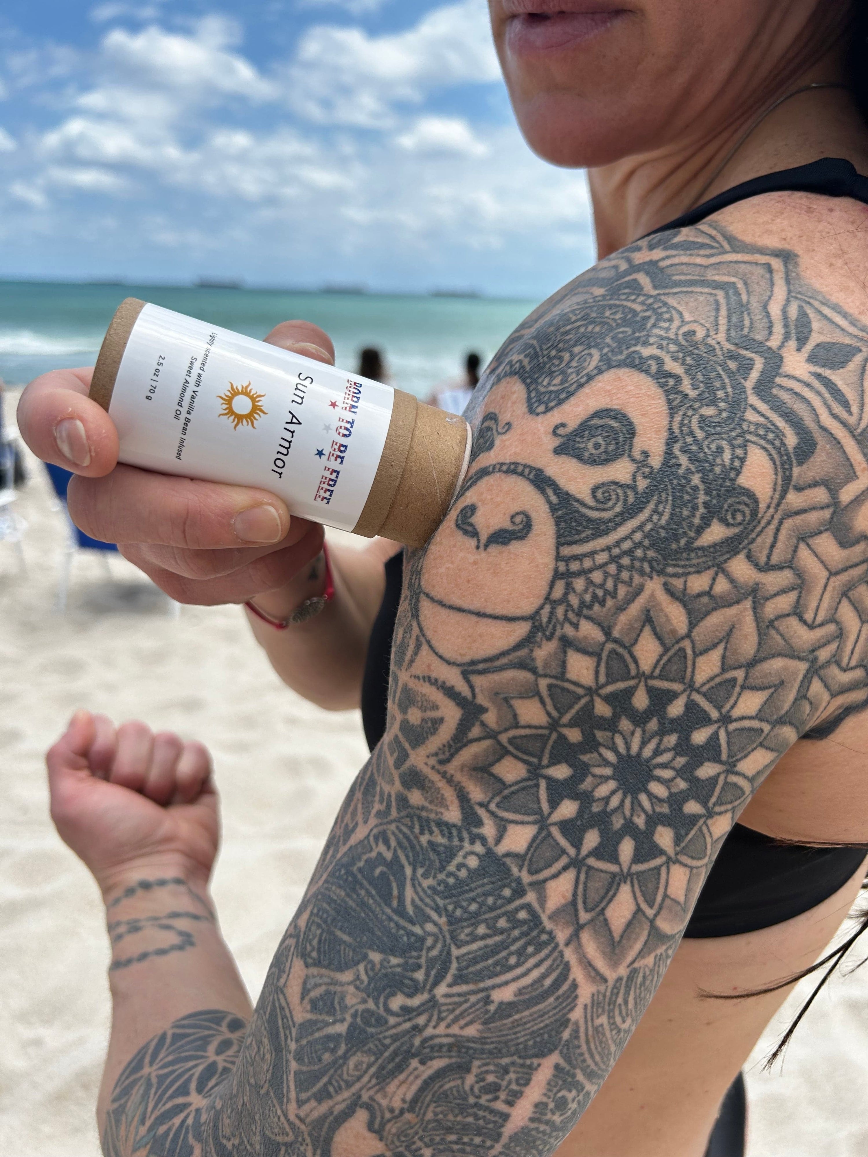Born To Be Free sunscreen 2.5 oz Kraft Push Up Tube Sun Armor Stick
