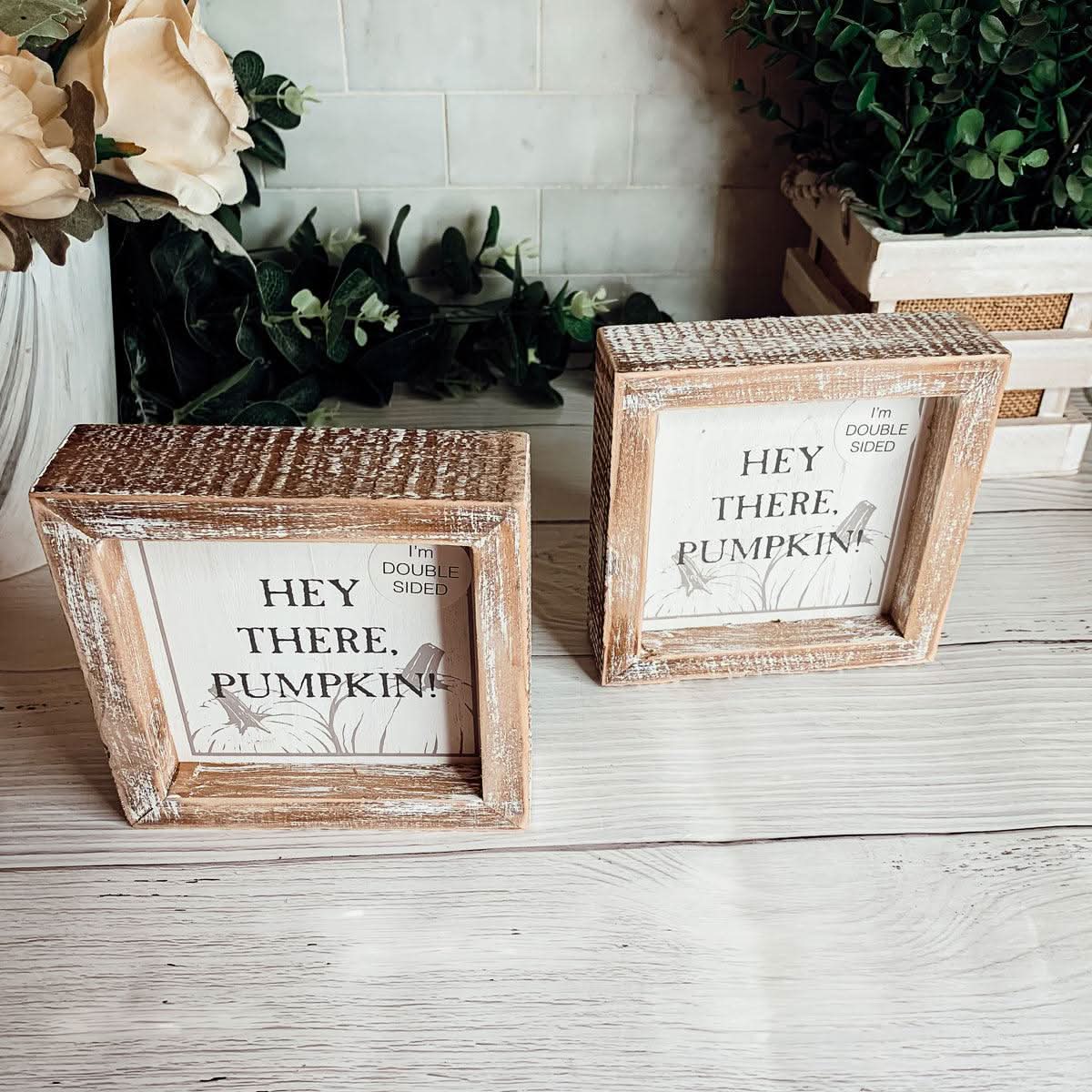 Gia Roma Halloween Sign Pumpkin + Spooky | Double-Sided