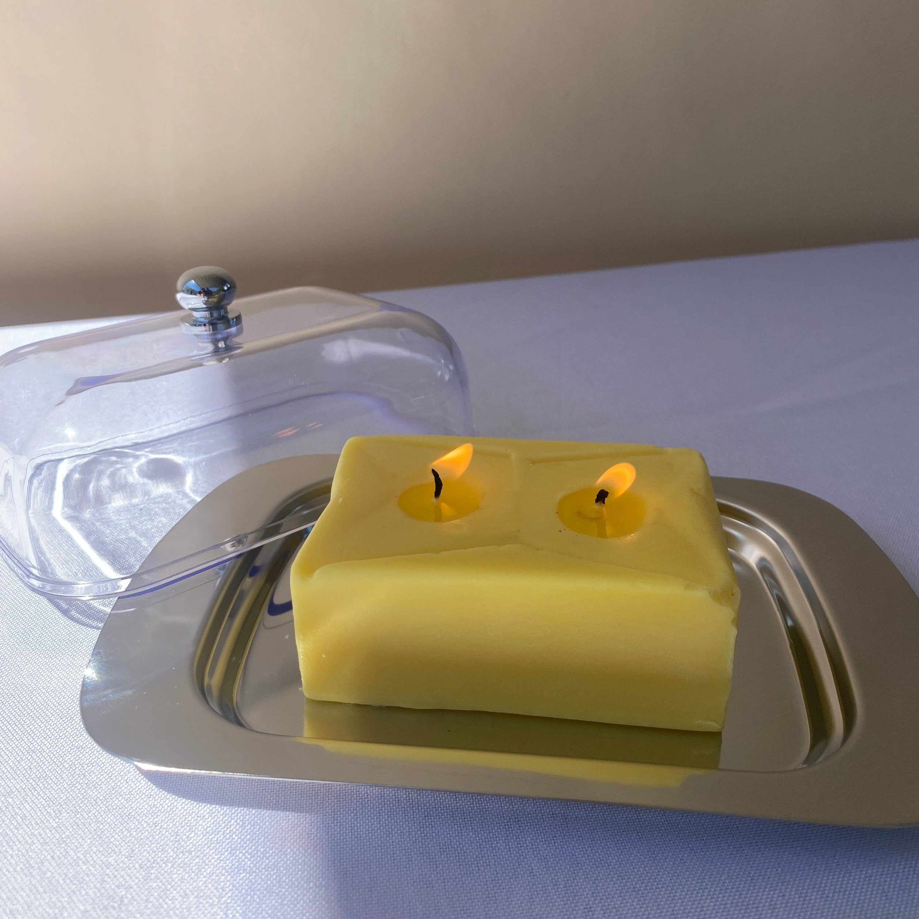 Scandles Farmers Markets Yellow / Unscented (Natural Soy) / + Butter dish & lid Butter Candle
