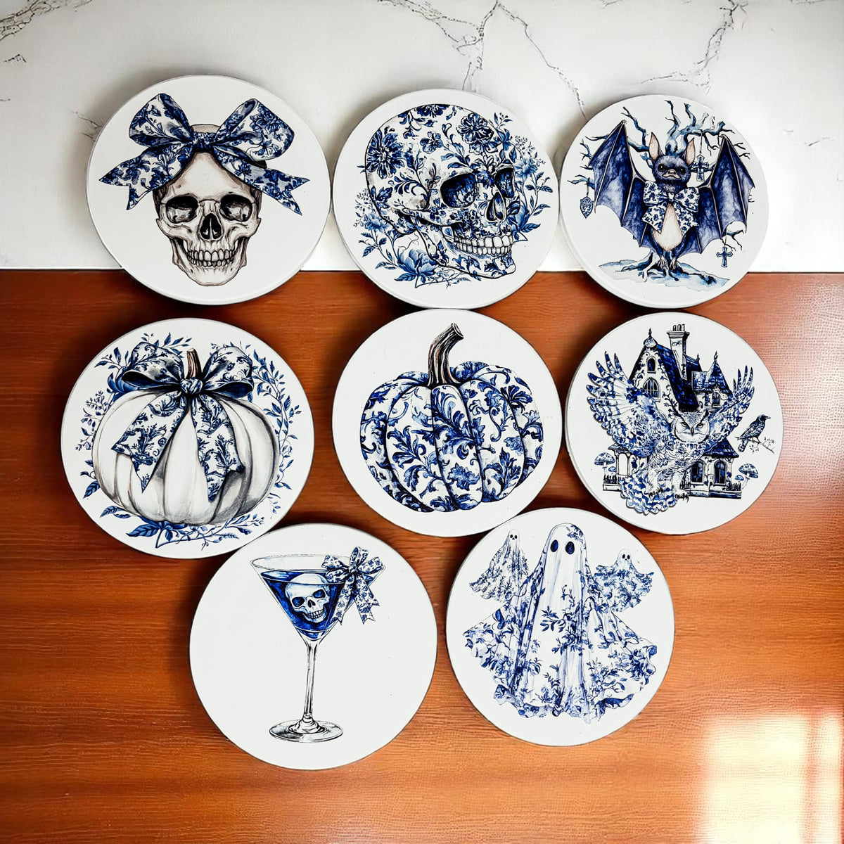 Chinoiserie Halloween Coasters - My American Goods