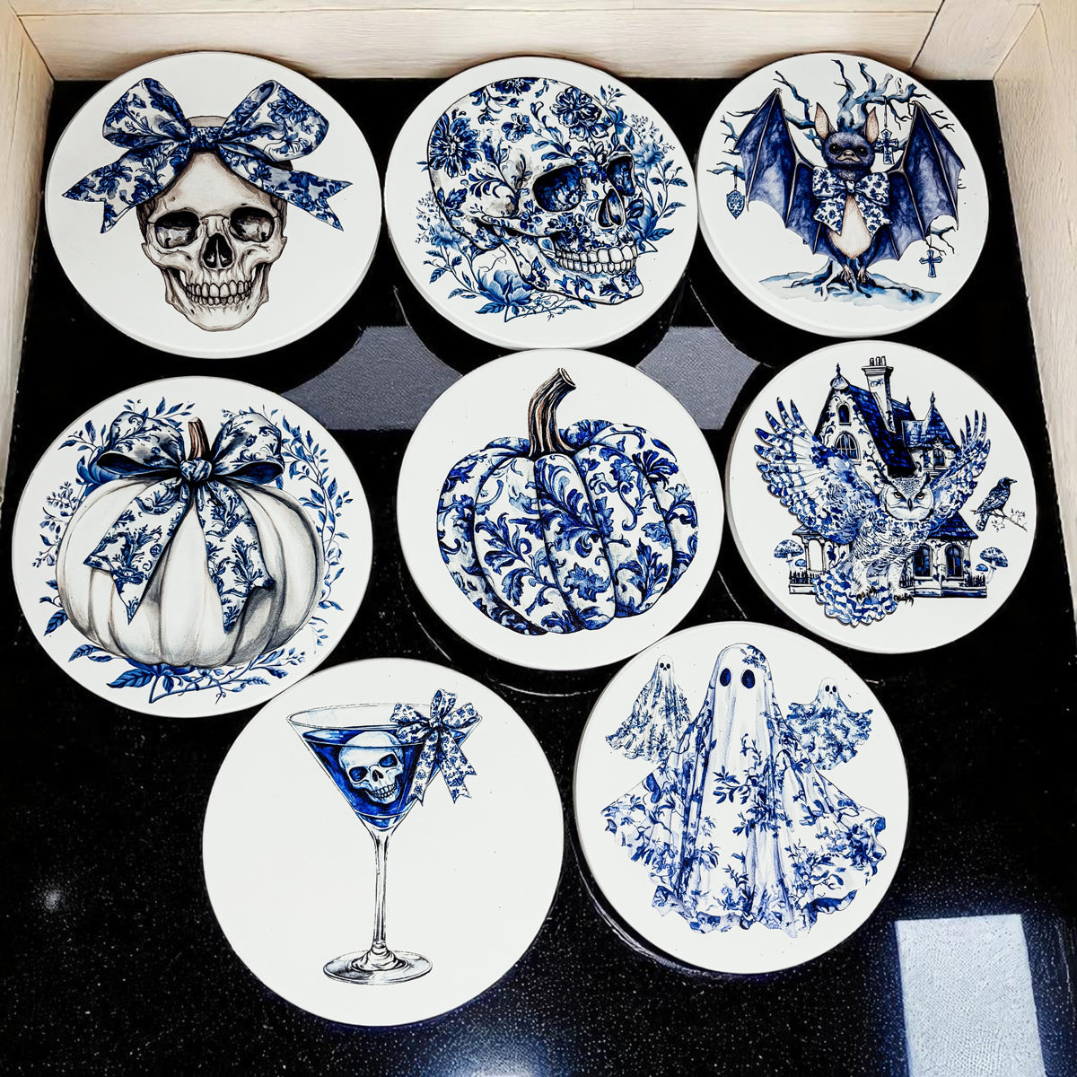 Chinoiserie Halloween Coasters - My American Goods