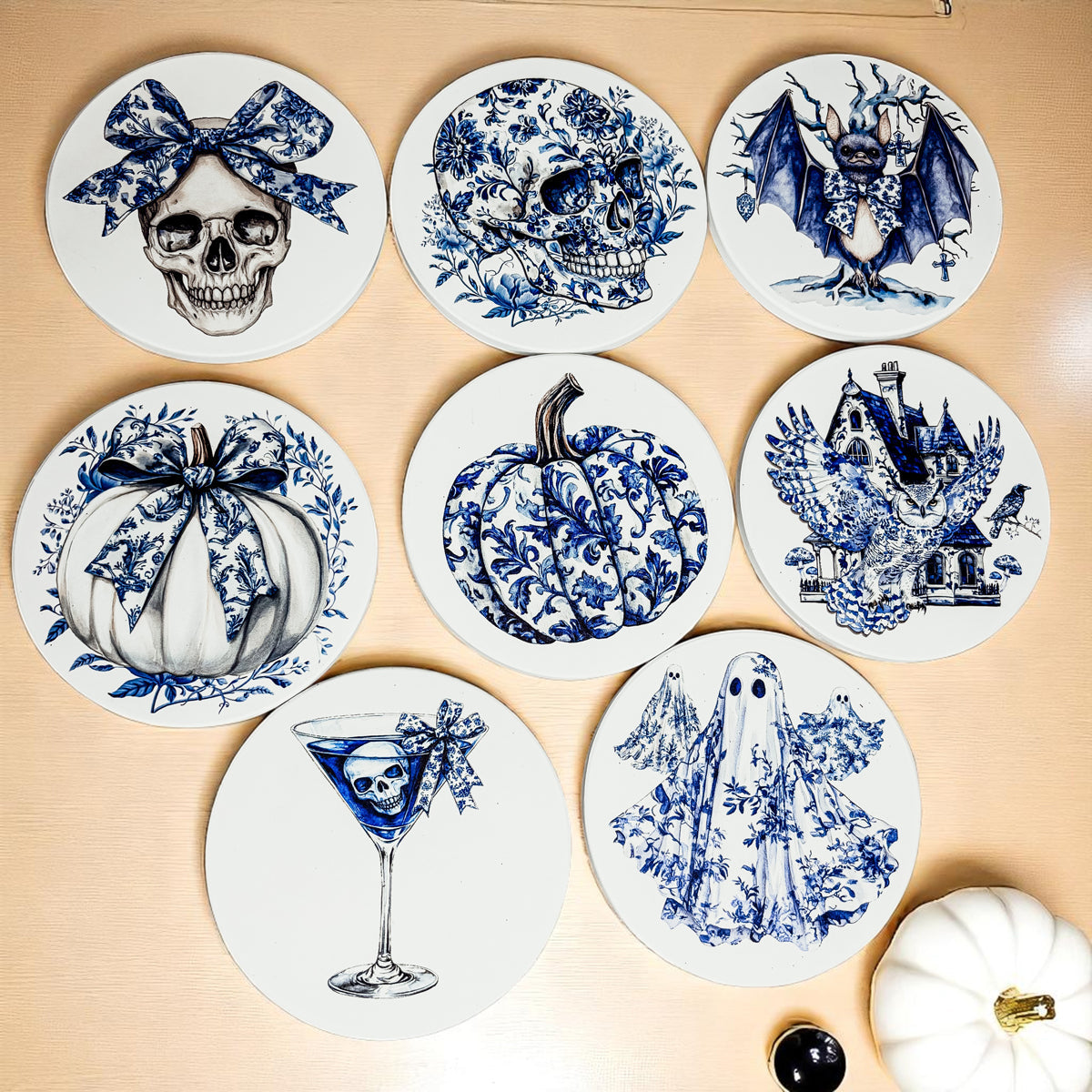 Chinoiserie Halloween Coasters - My American Goods