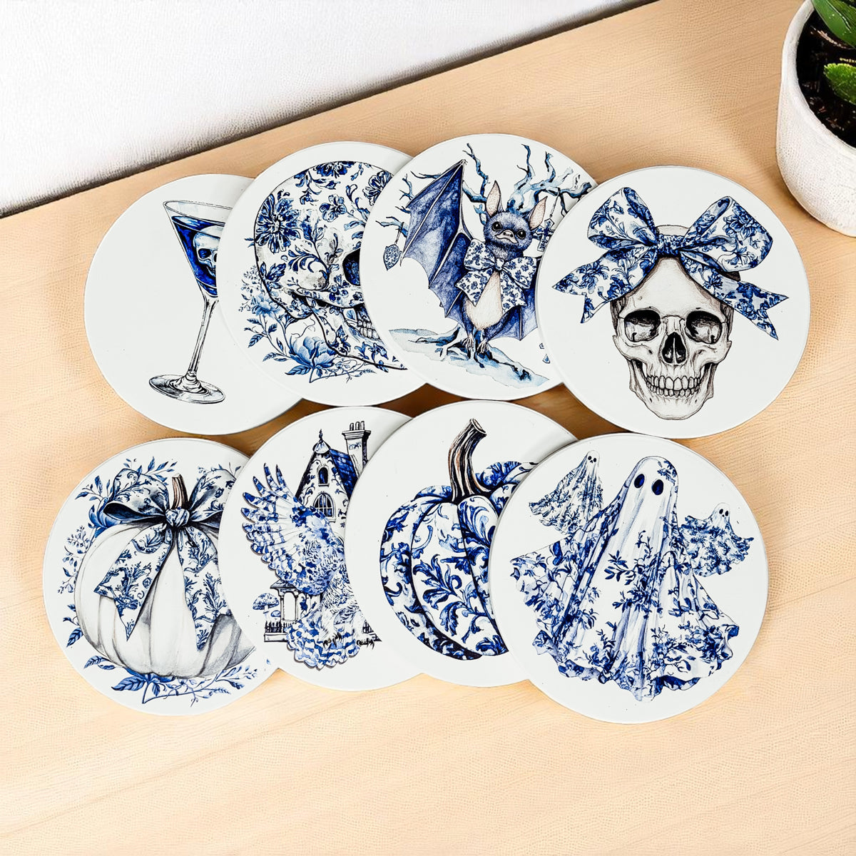 Chinoiserie Halloween Coasters - My American Goods