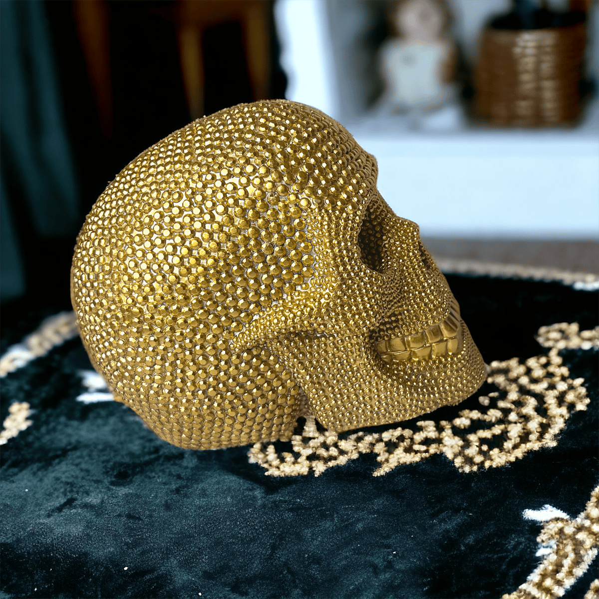 Gia Roma Halloween Resin Skull Gold