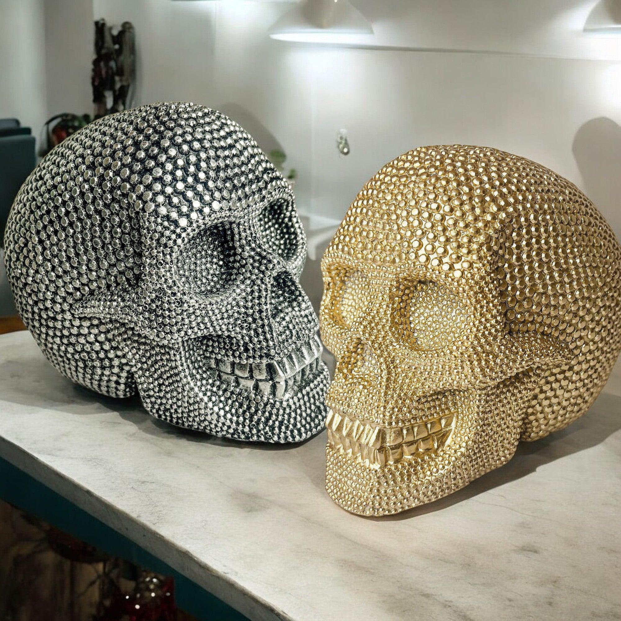 Resin Skull Silver - My American Goods