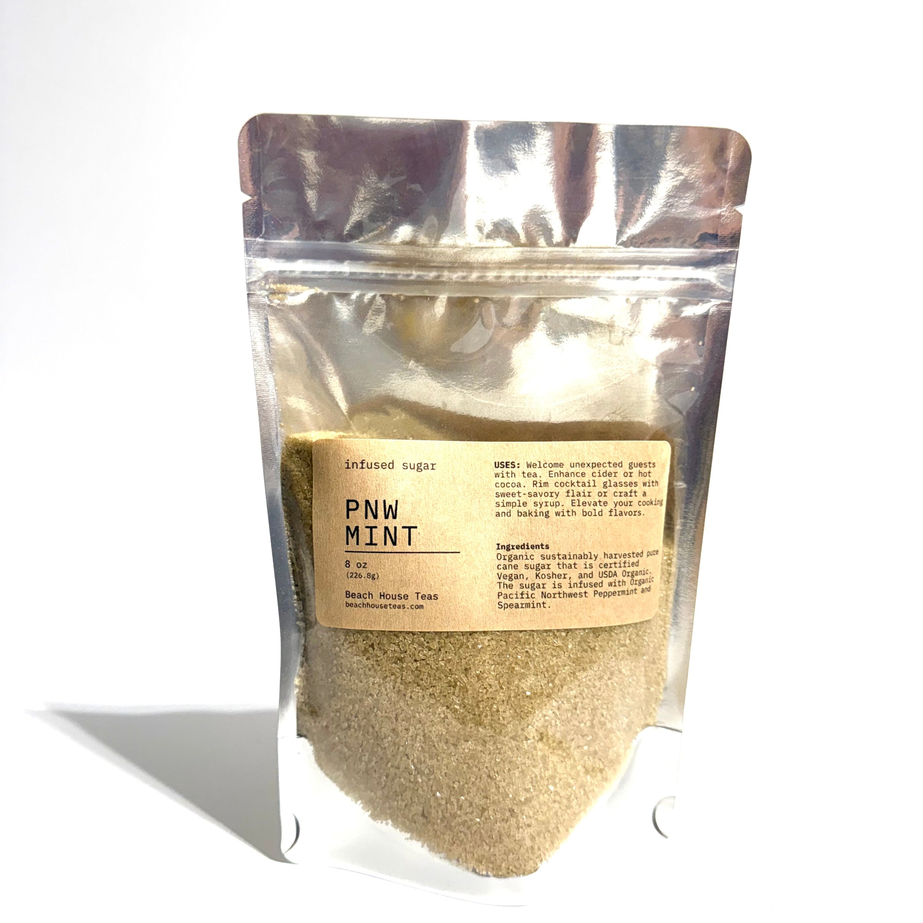 Pacific Northwest Mint infused artisan culinary sugar