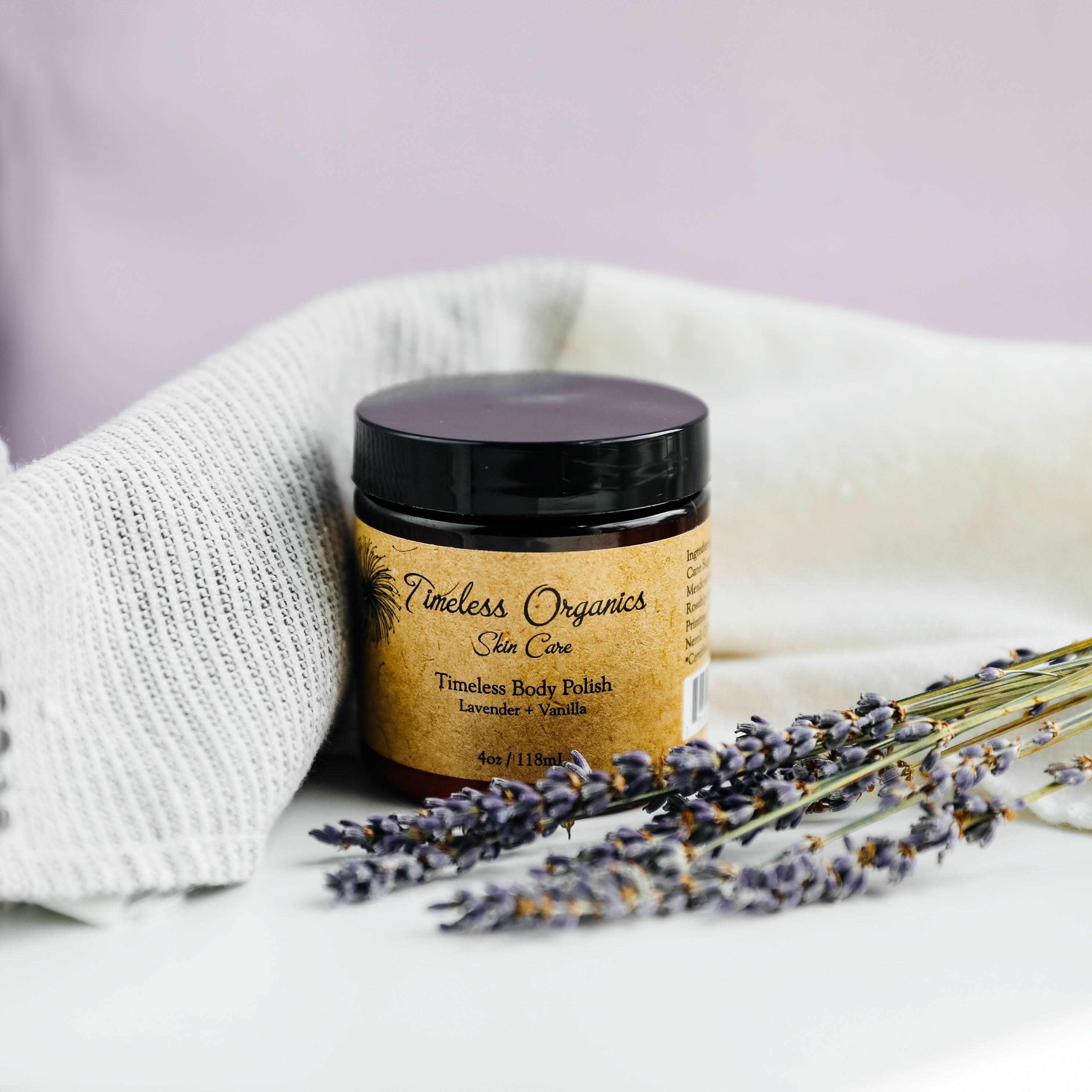 Timeless Organics Skin Care Scrub Body Polish - Lavender + Vanilla