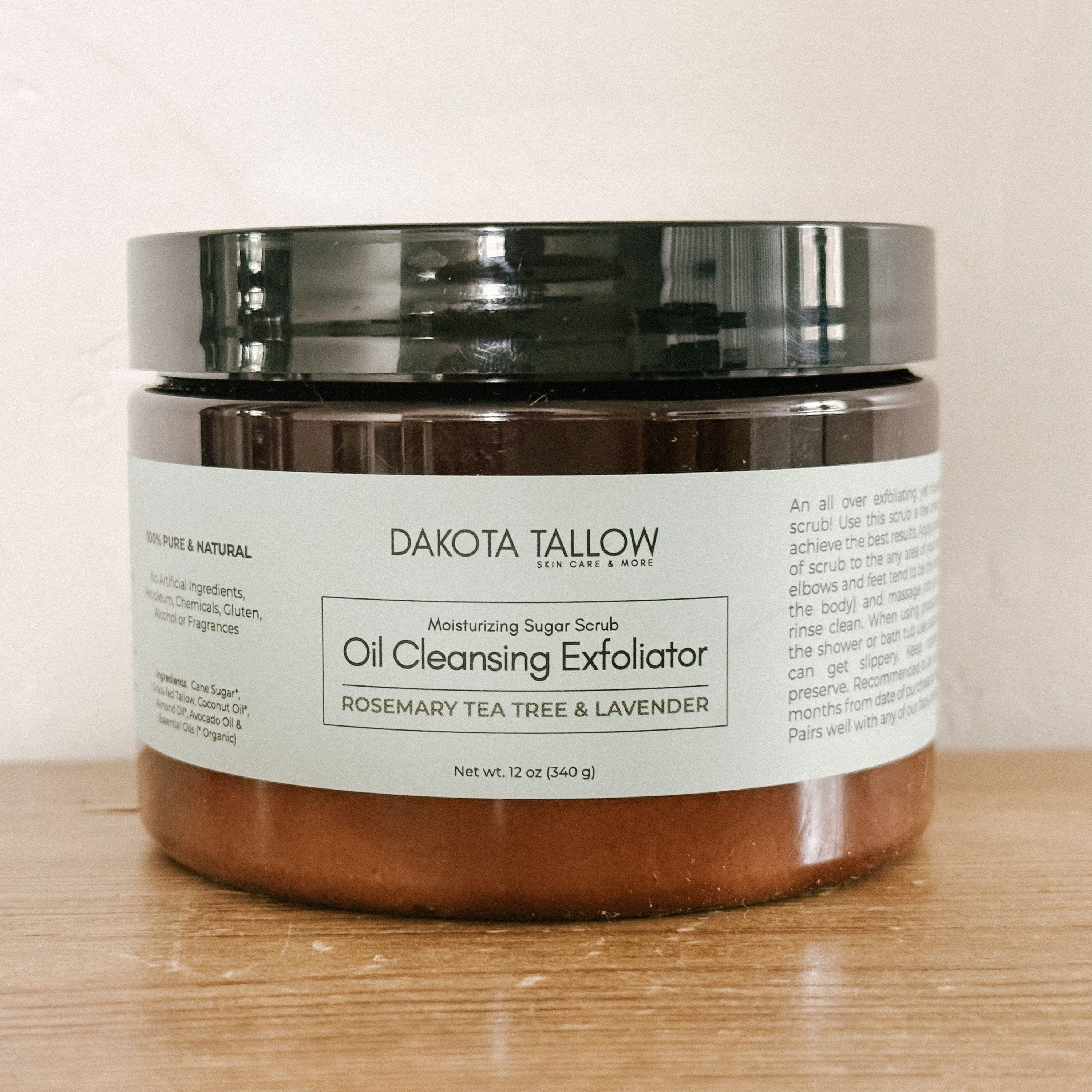 Dakota Tallow Sugar Scrub 12oz / Citrus & Lavender Oil Cleansing Makeup Remover | Sugar Scrub Exfoliator