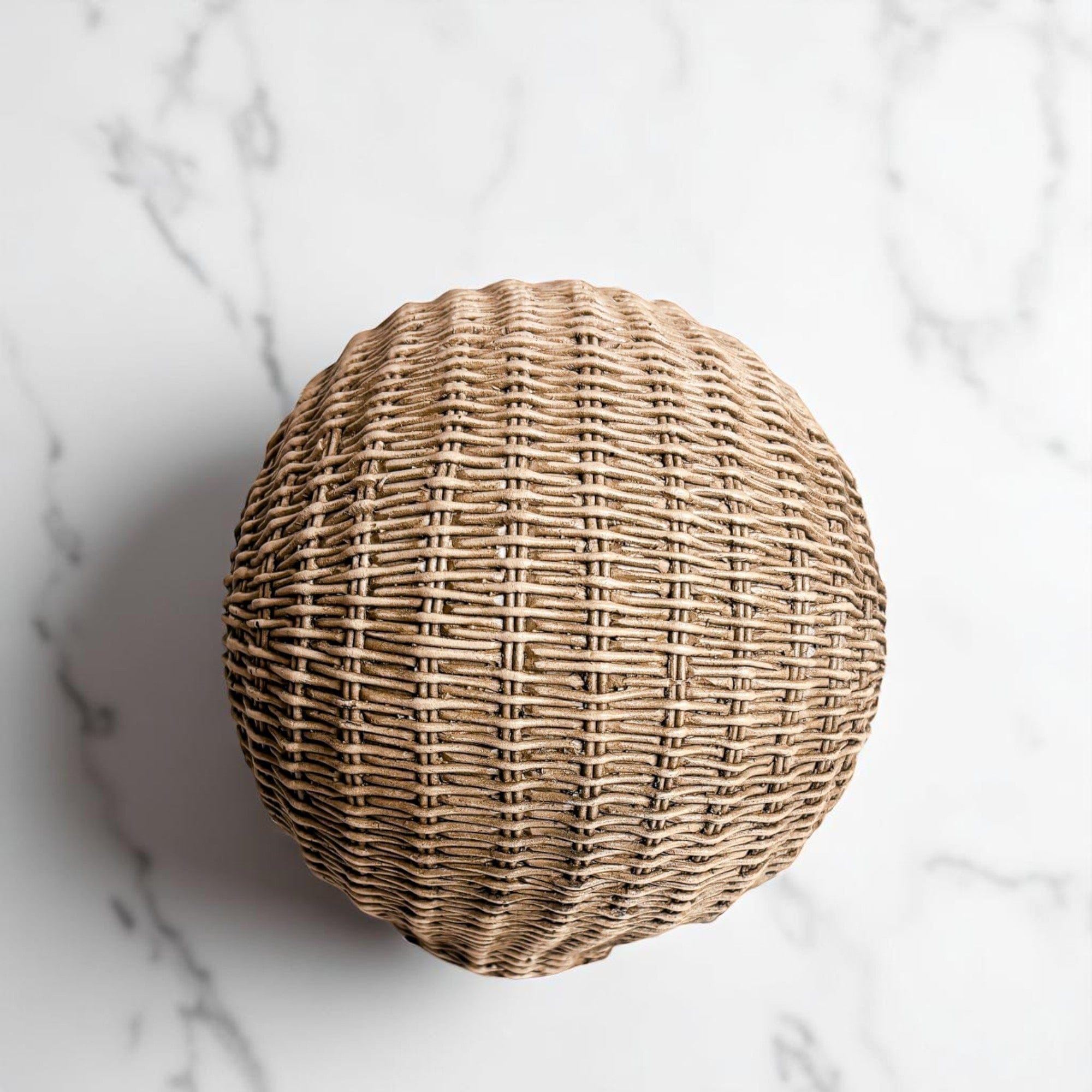 Skull Me Rattan-Style Skull Decor – Natural & White Resin - My American Goods