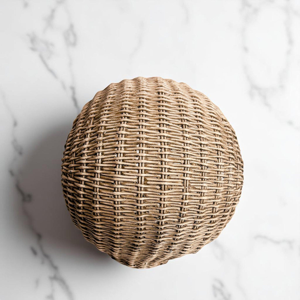 Gia Roma Basket Weave Statue Skull Me Rattan-Style Skull Decor – Natural & White Resin