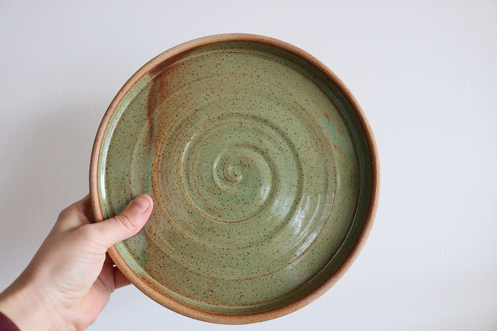 KJ Pottery Plate Desert Green / Tall Rim / Glazed Rim Small Plate