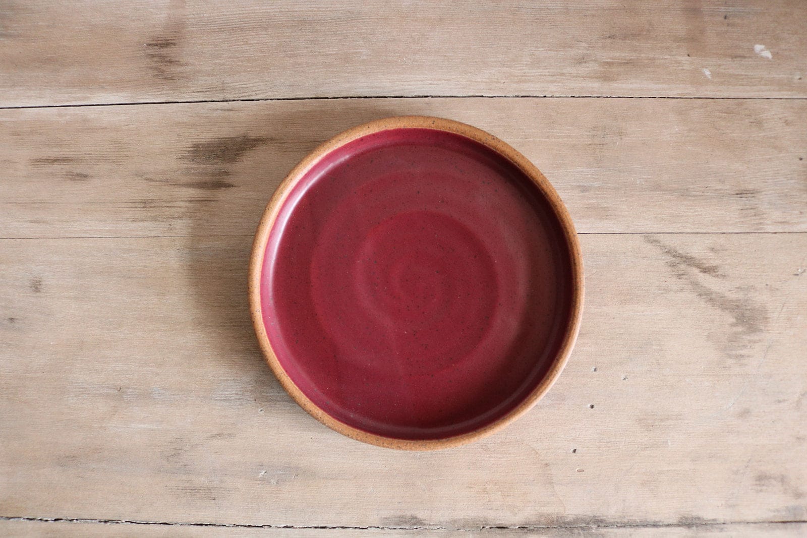 KJ Pottery Plate Ruby / Tall Rim / Glazed Rim Small Plate