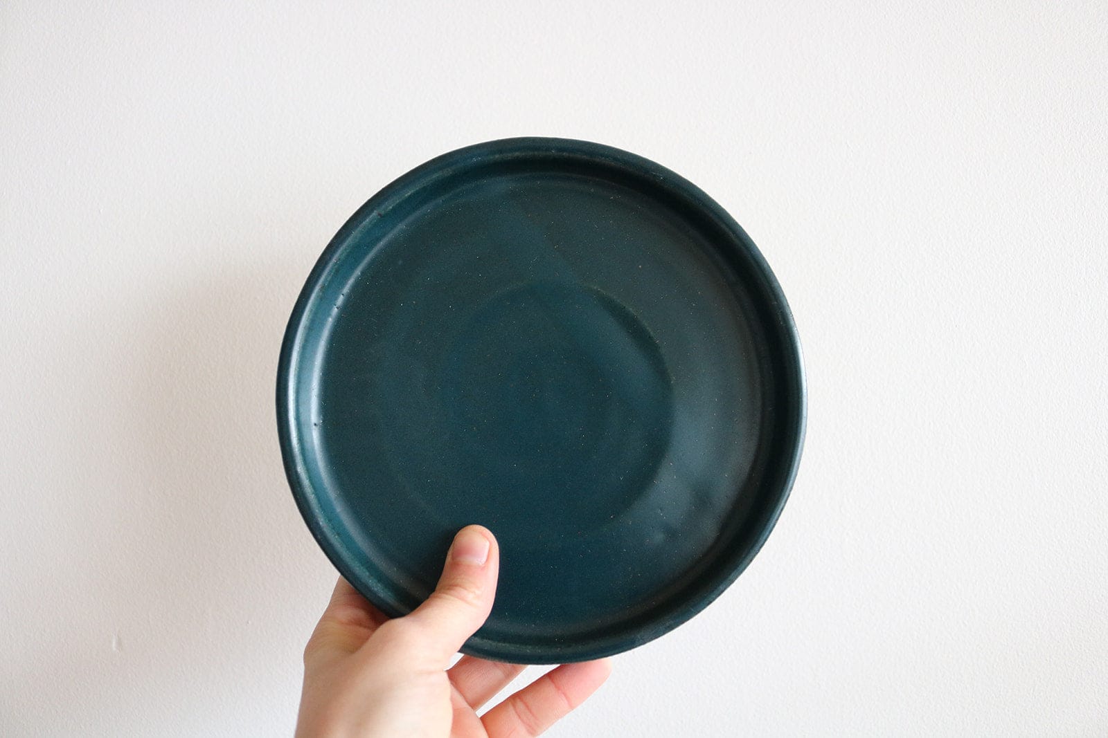 KJ Pottery Plate Dark Indigo / Tall Rim / Glazed Rim Small Plate